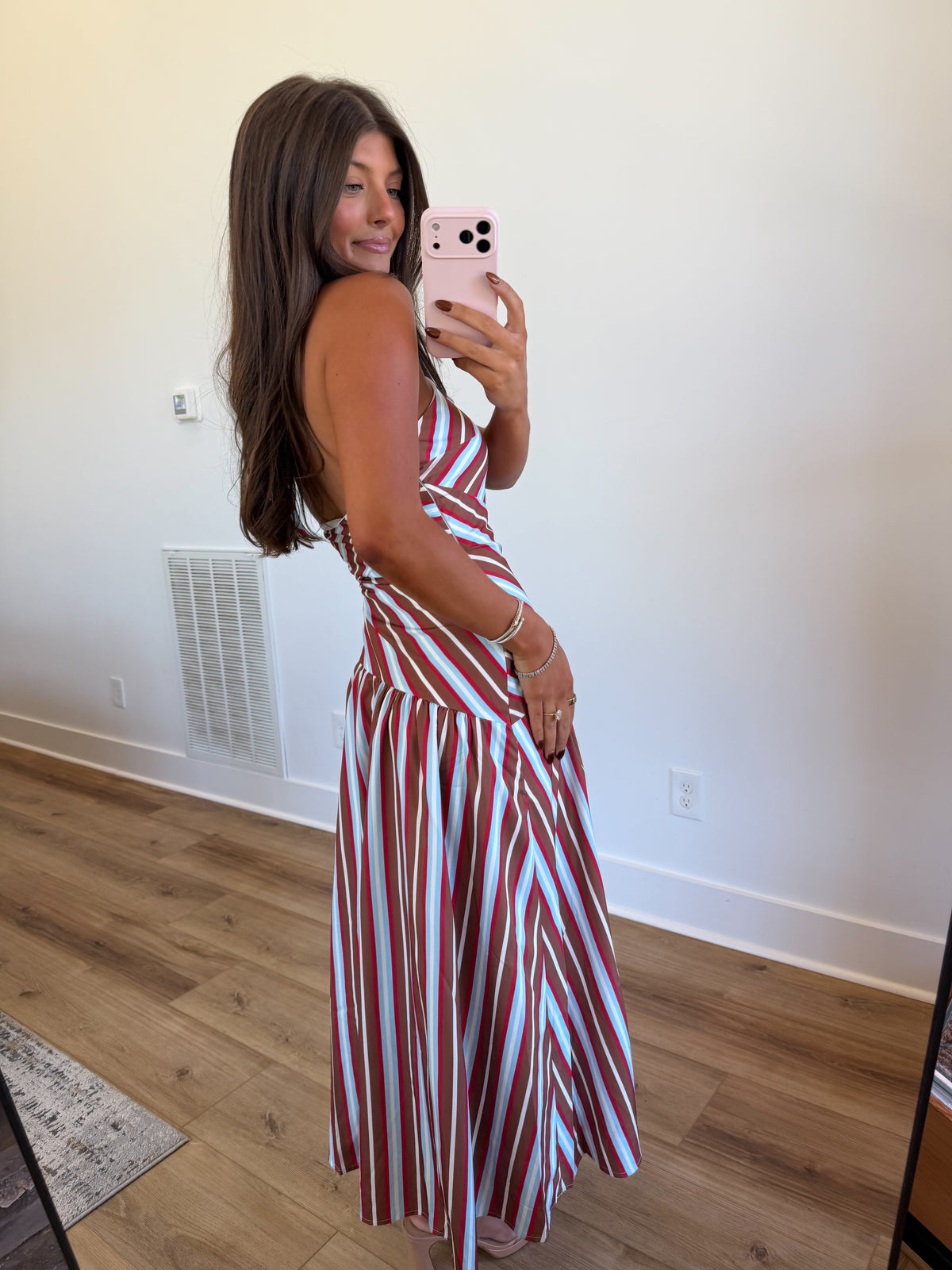 Multi Stripe Midi Dress