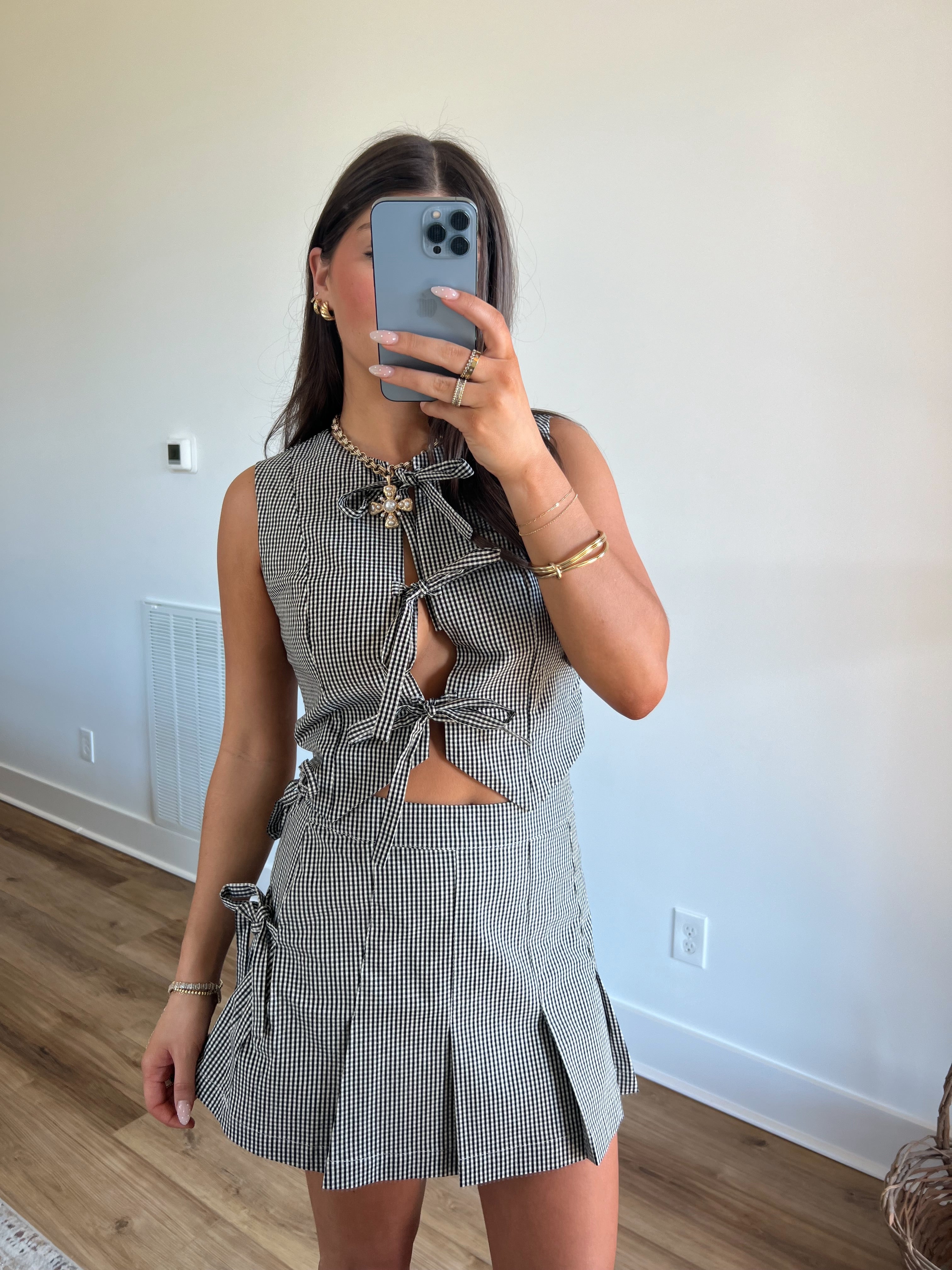 Stella Gingham Tie Set
