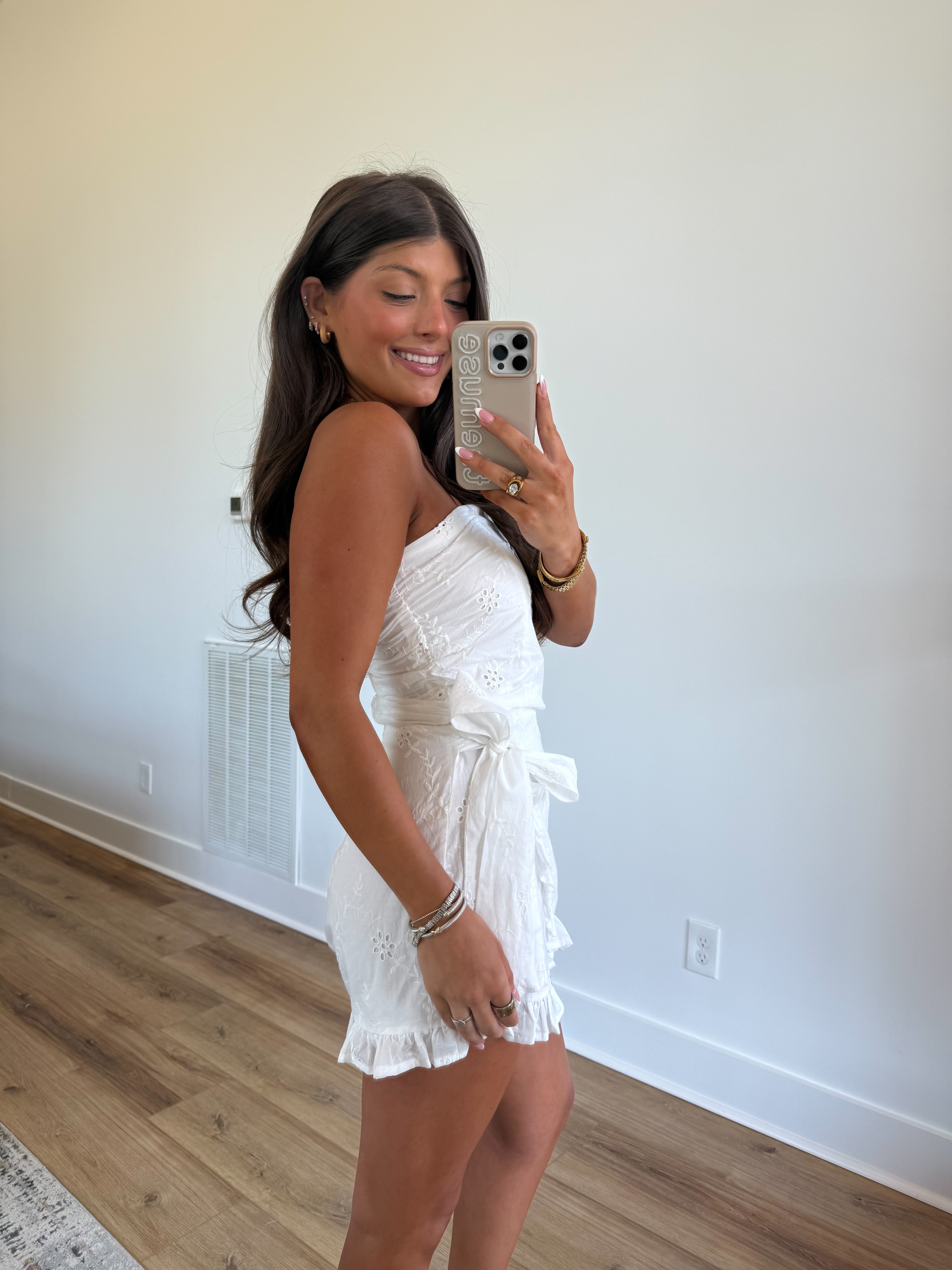 Ivory Eyelet Wrap Romper