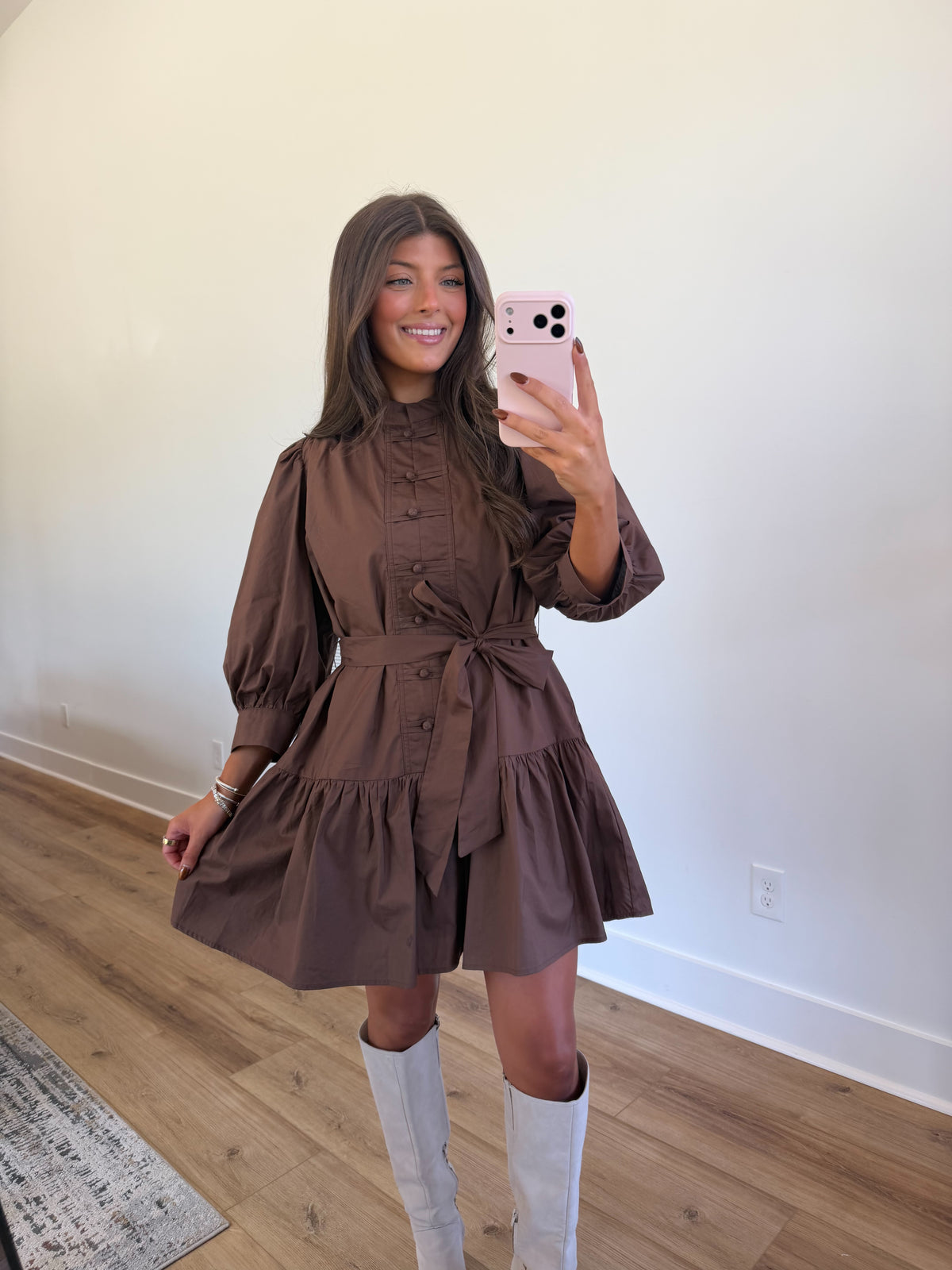 Chestnut Charm Mini Dress