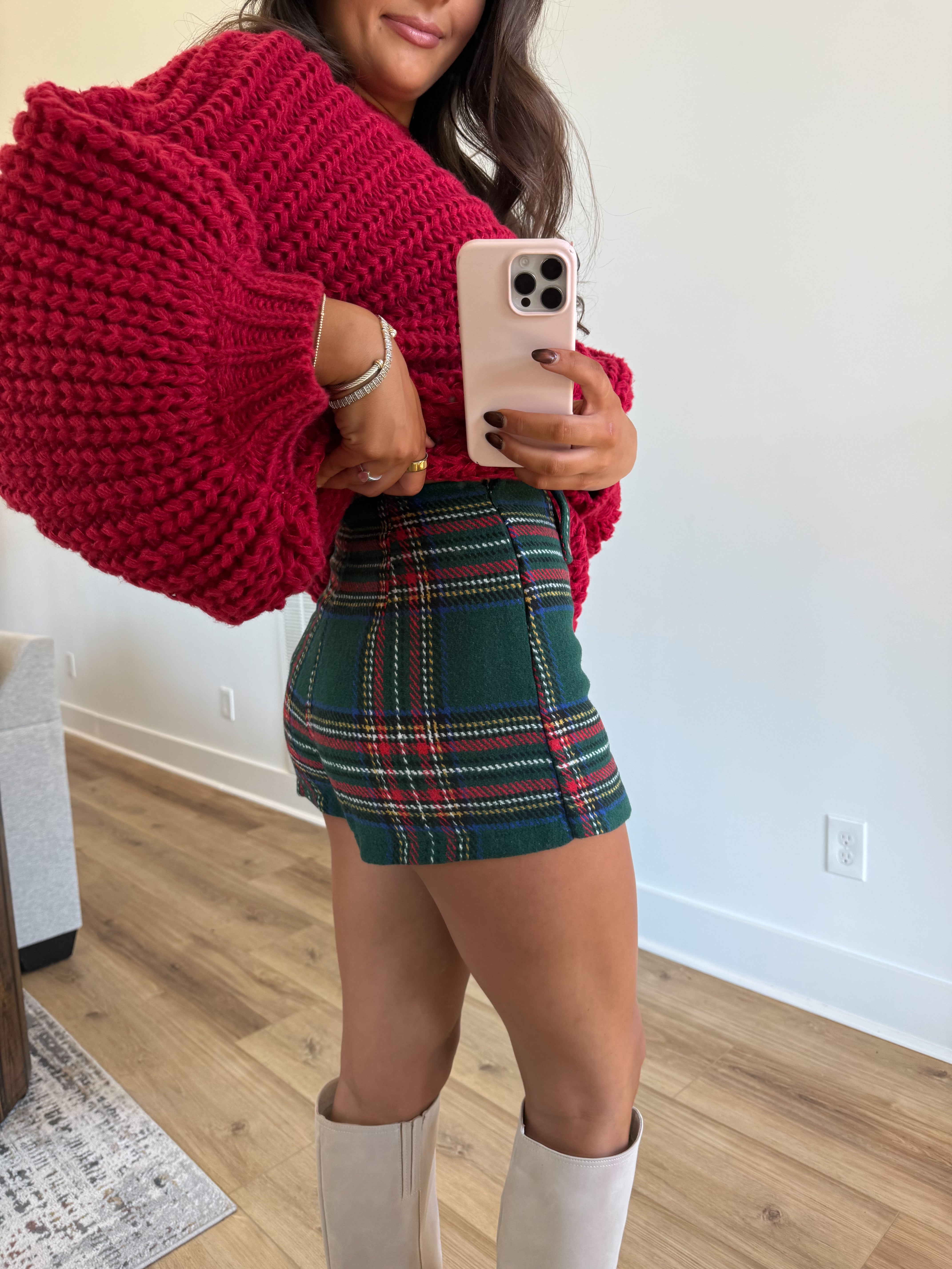 Merry Plaid Skort (Green)