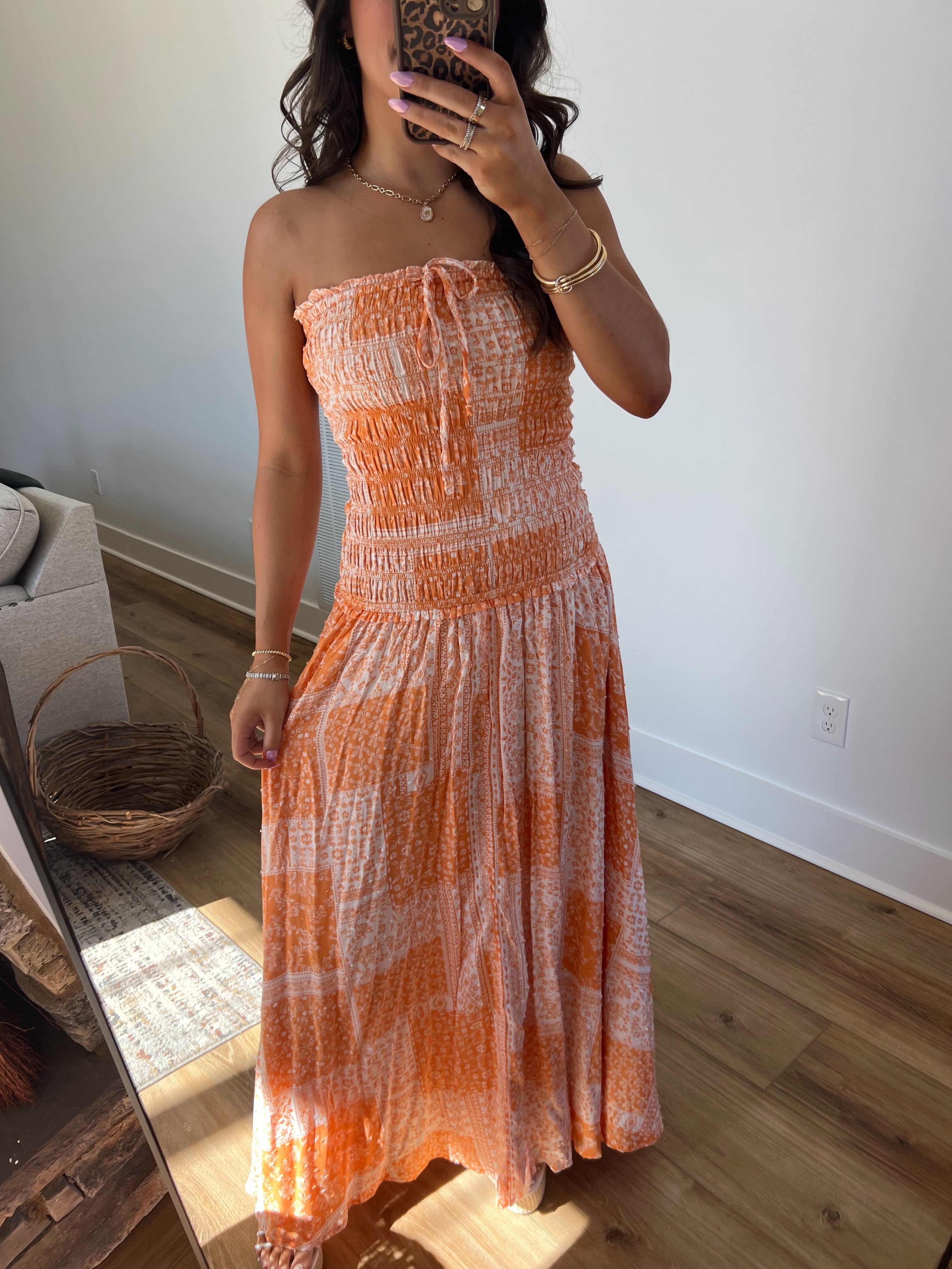 Sunburst Stitch Maxi Dress