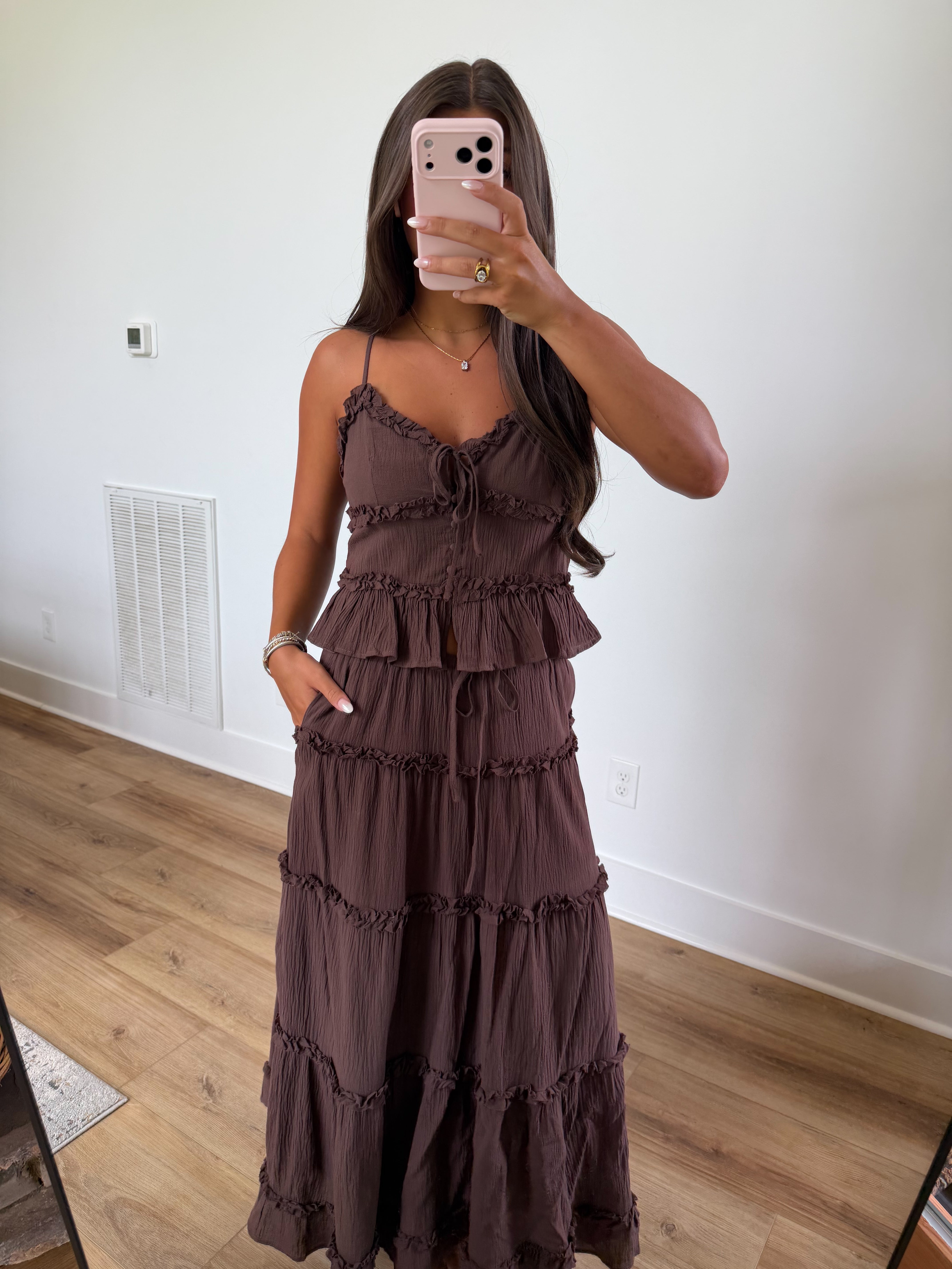 Brown Ruffle Set