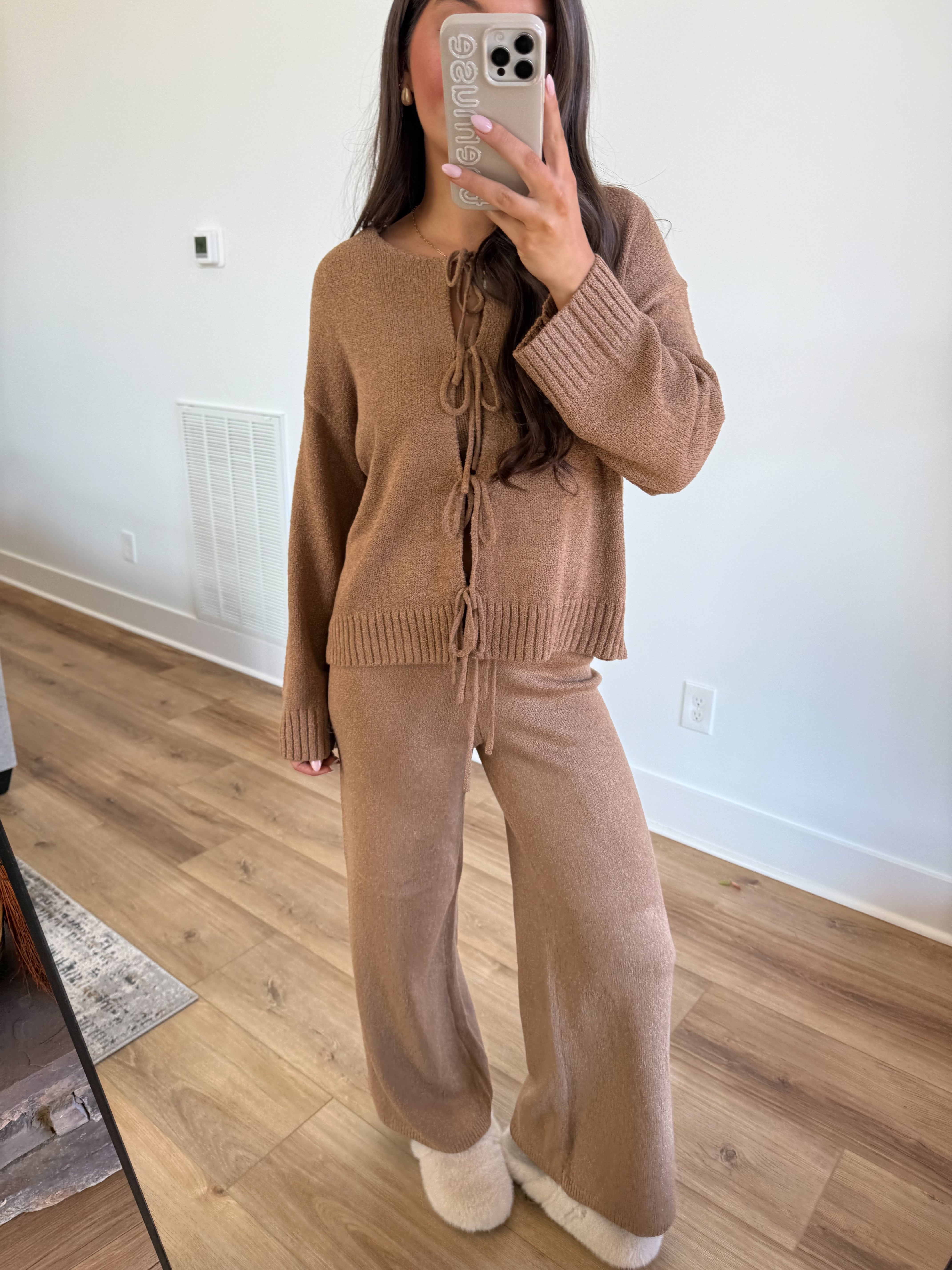 Caramel Tie Cardigan Set (3 piece)
