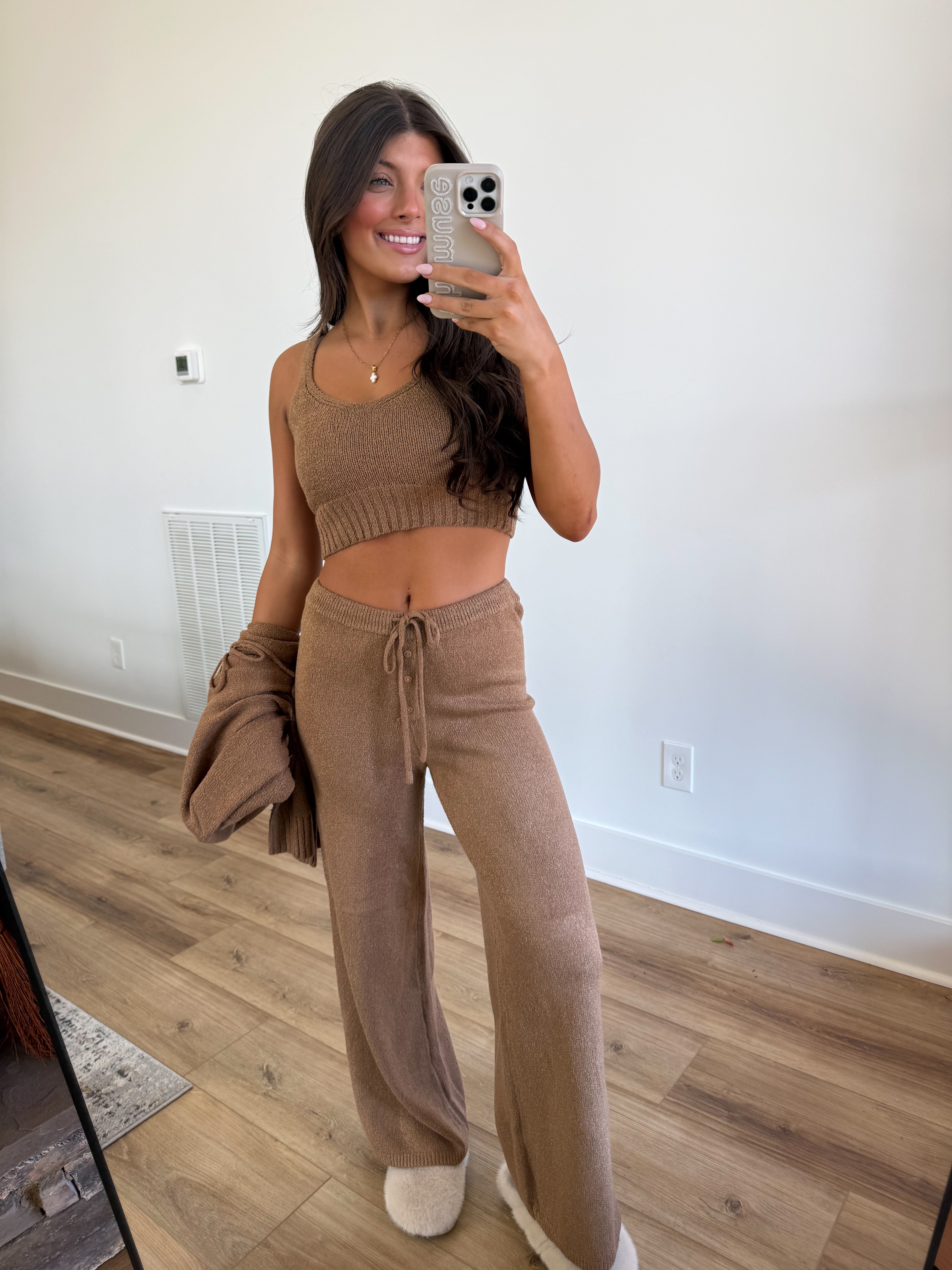 Caramel Tie Cardigan Set (3 piece)