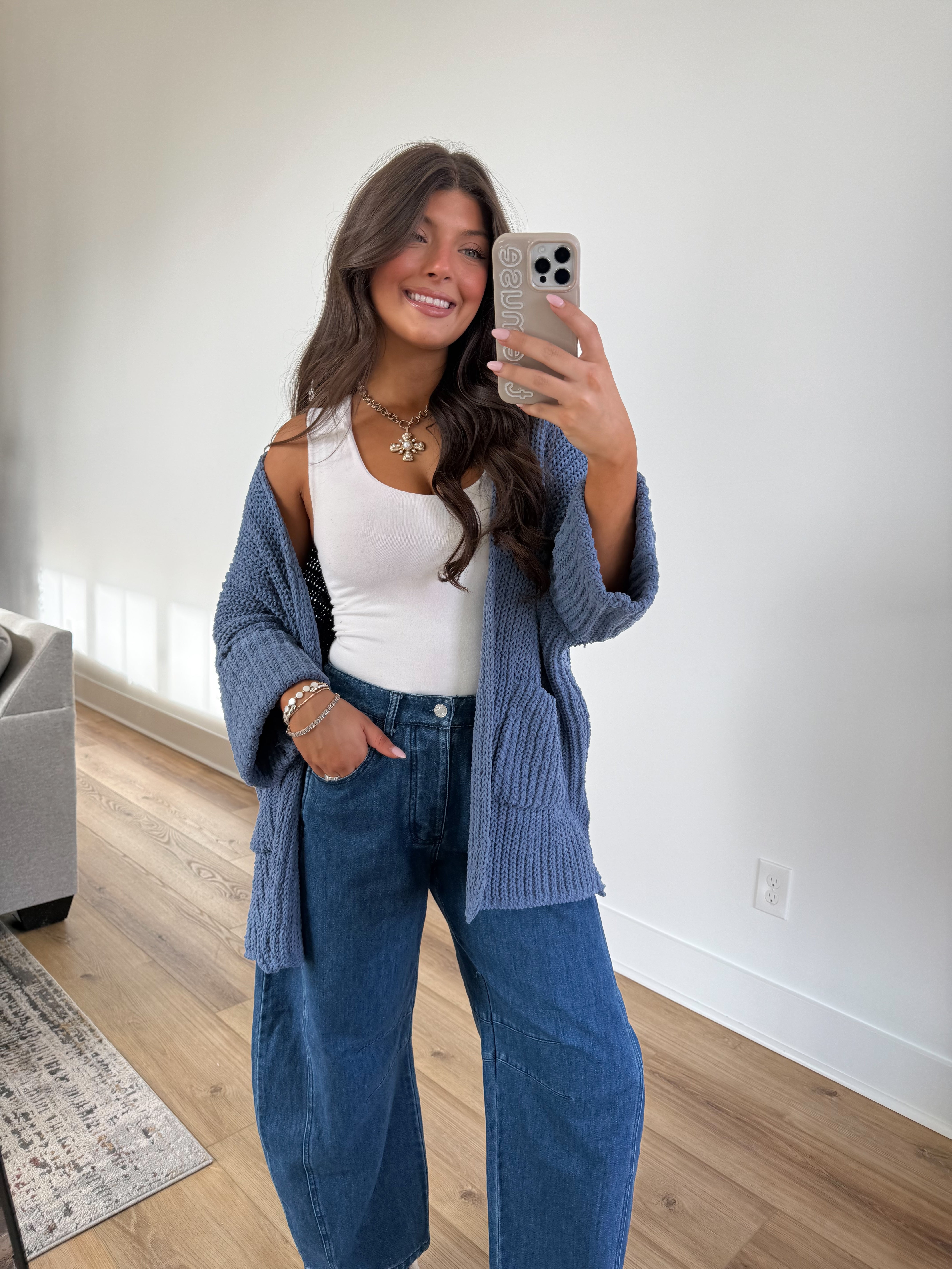 Oat Milk Cardigan (Blue)