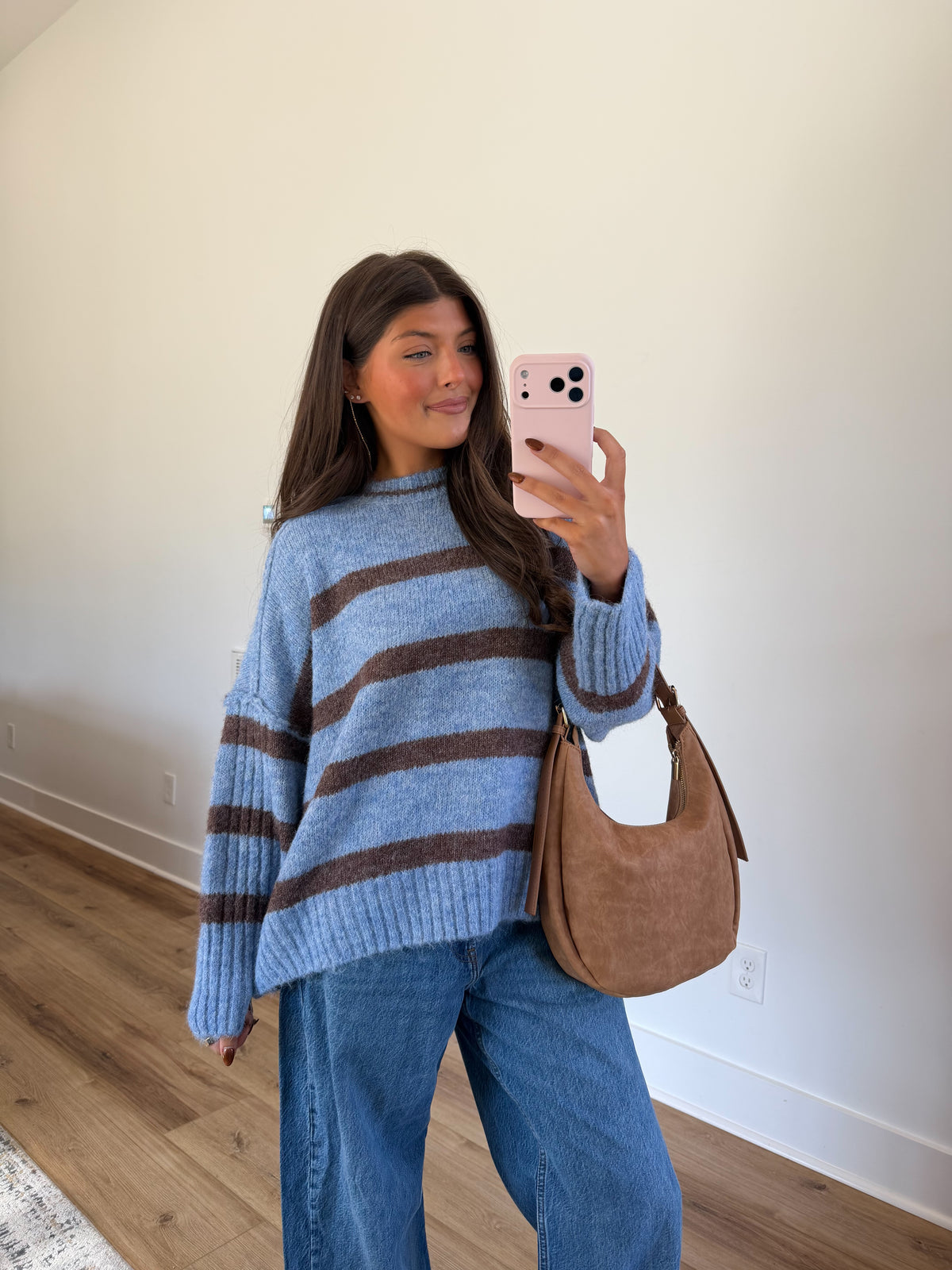 Teddy Stripes Sweater (Brown/Blue)