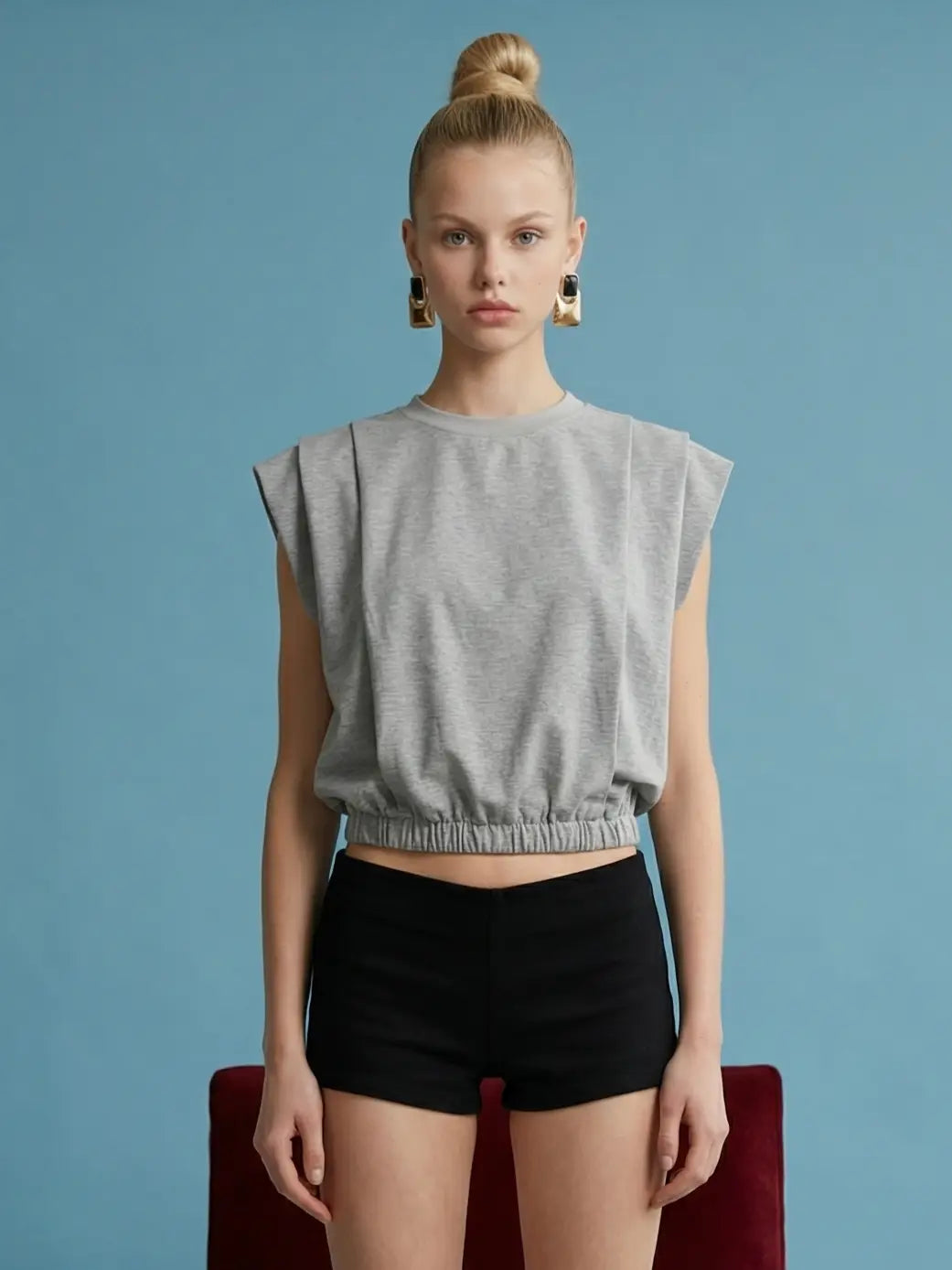 Grey Staple Muscle Top