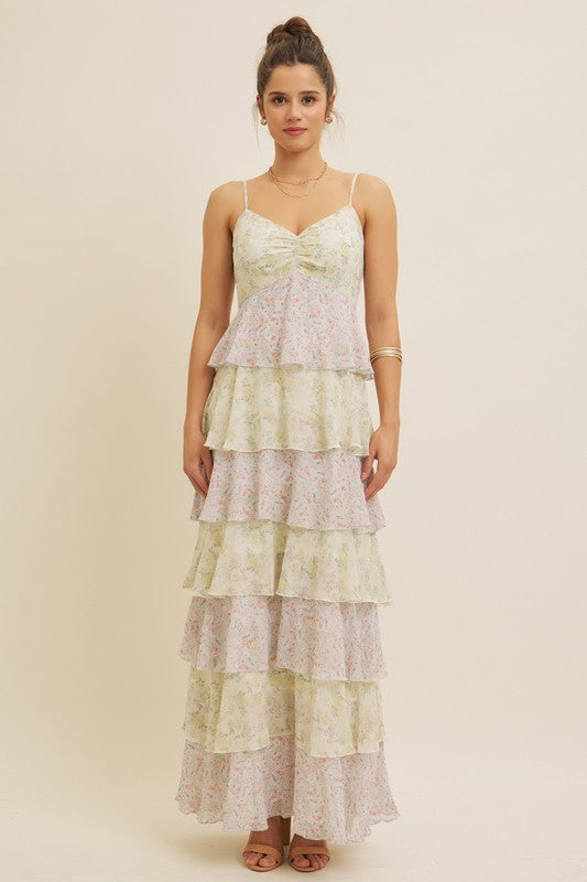Green Olivia Ruffle Dress
