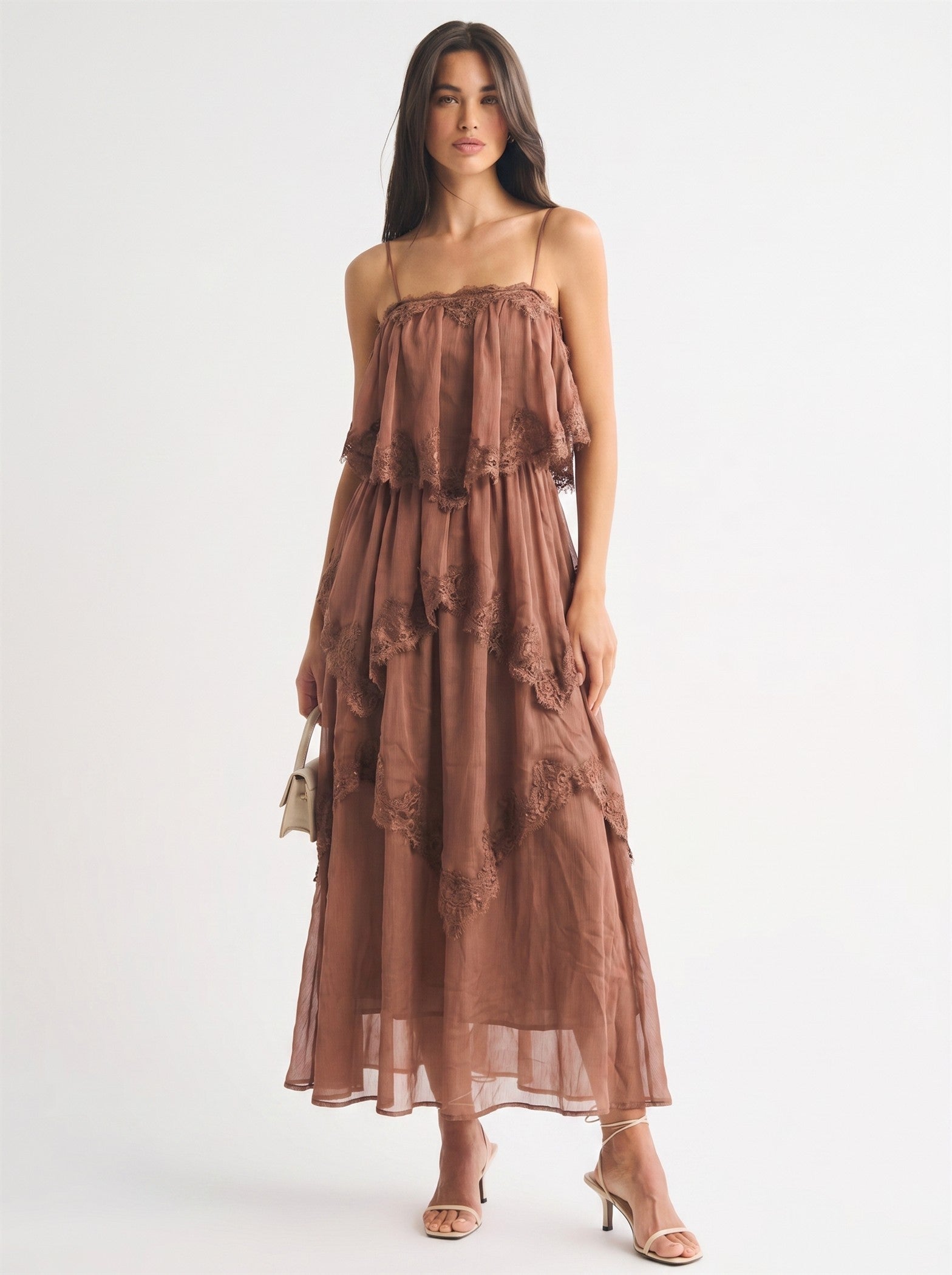 Wren Lace Trim Maxi (Brown)