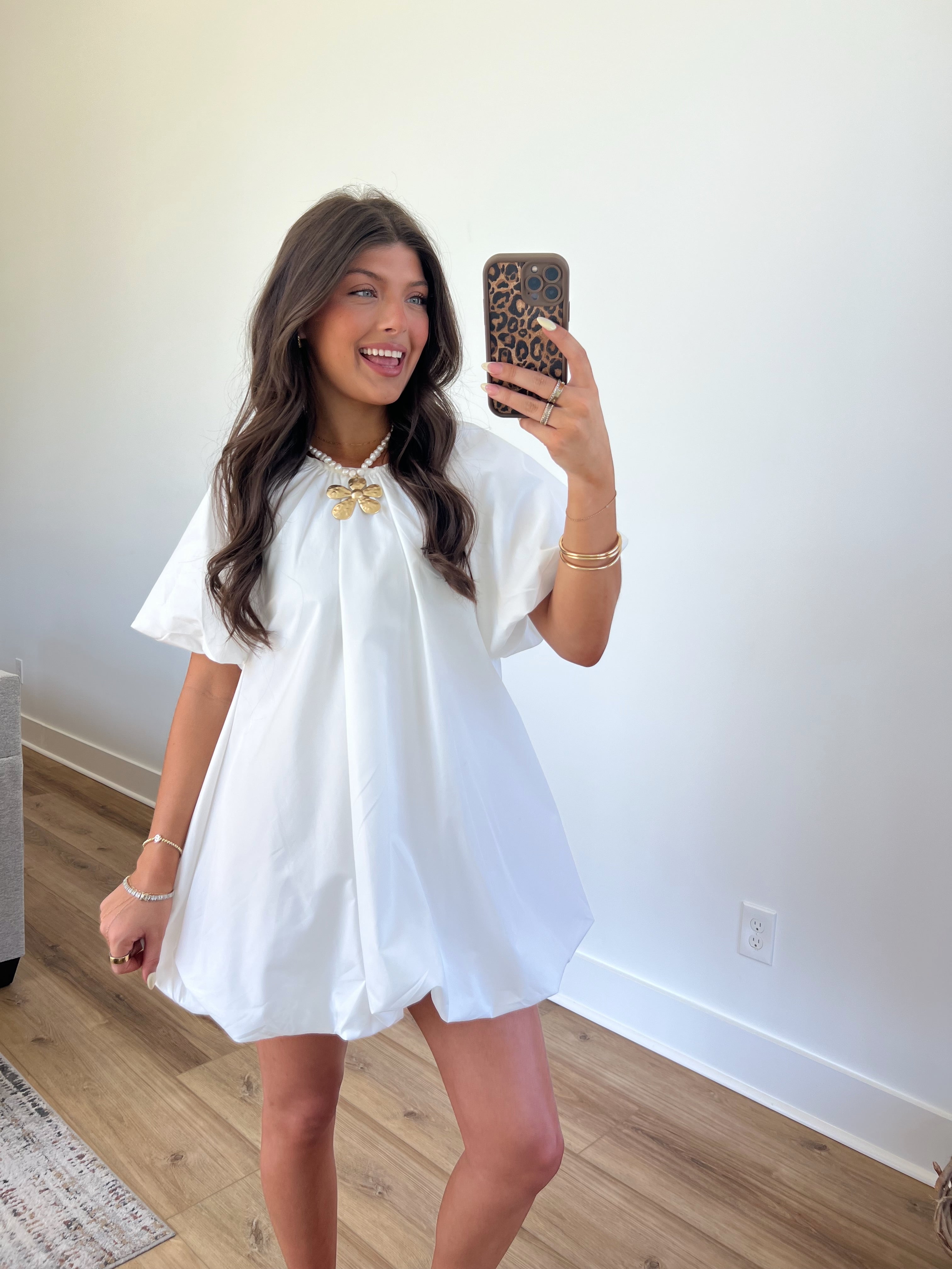 Puff Sleeve Mini Dress