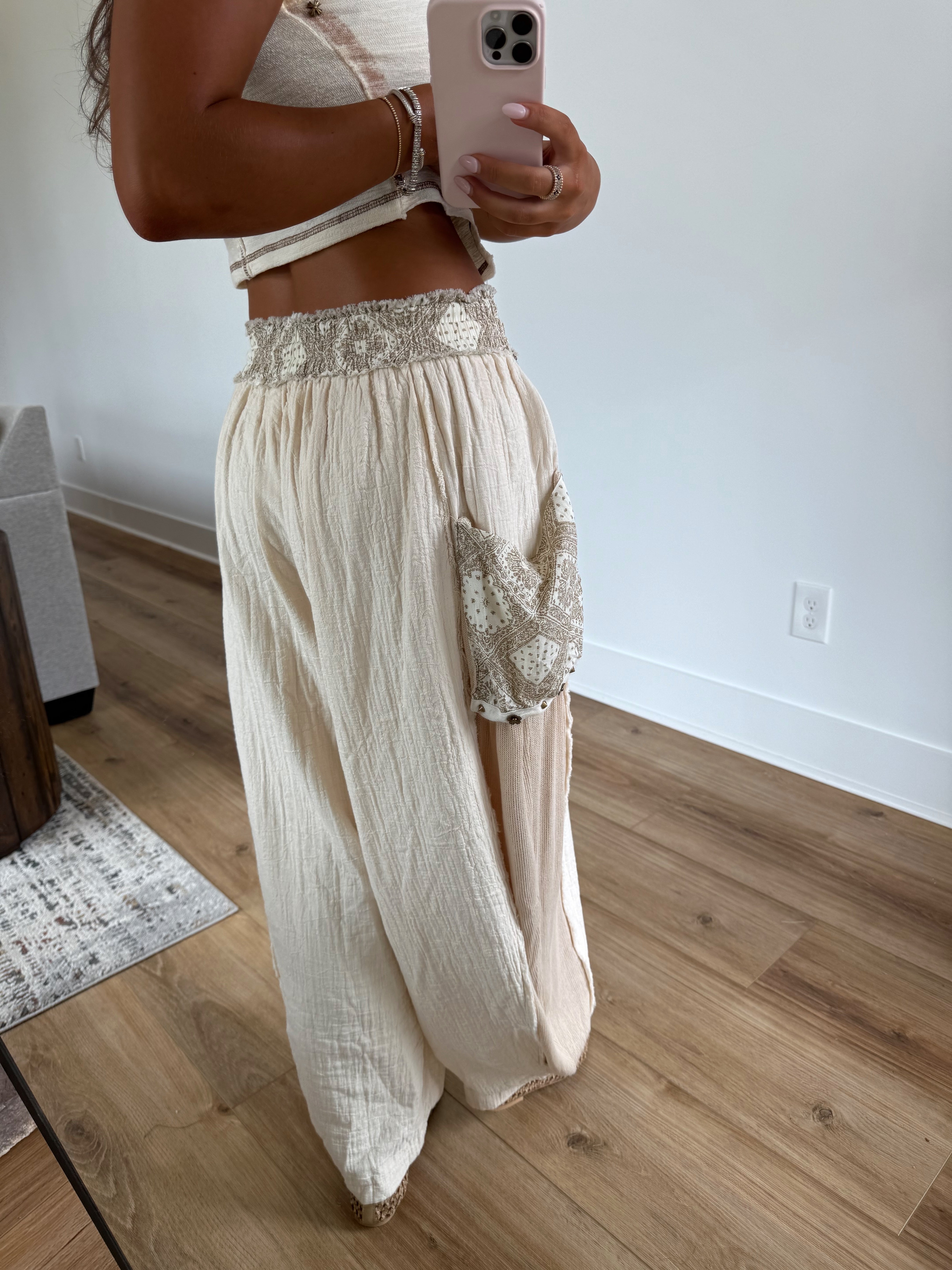 Cream Studded Joggers (PRE-ORDER (Mid-October)/ Restock)