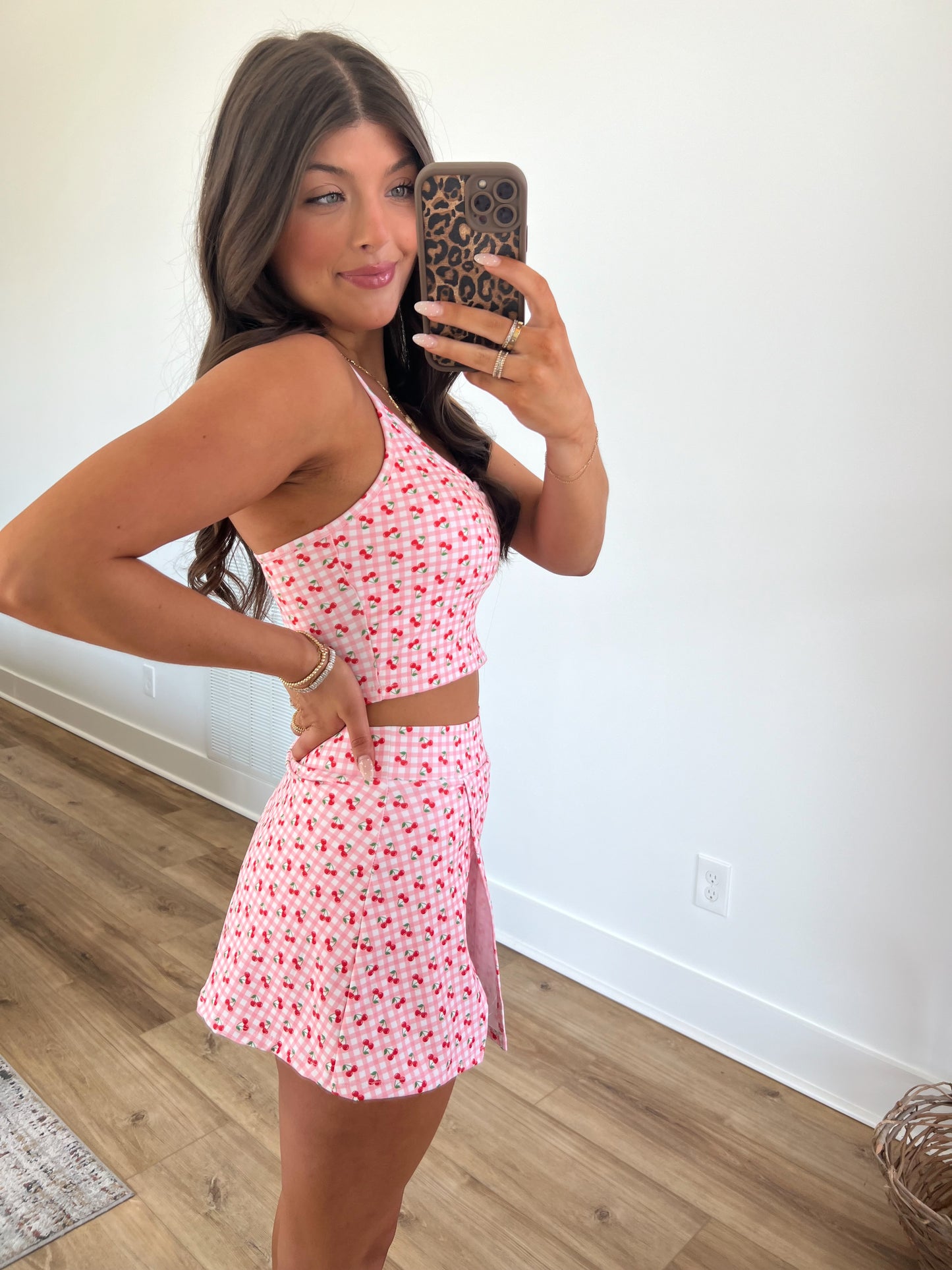 Cherry Gingham Raceback Tank