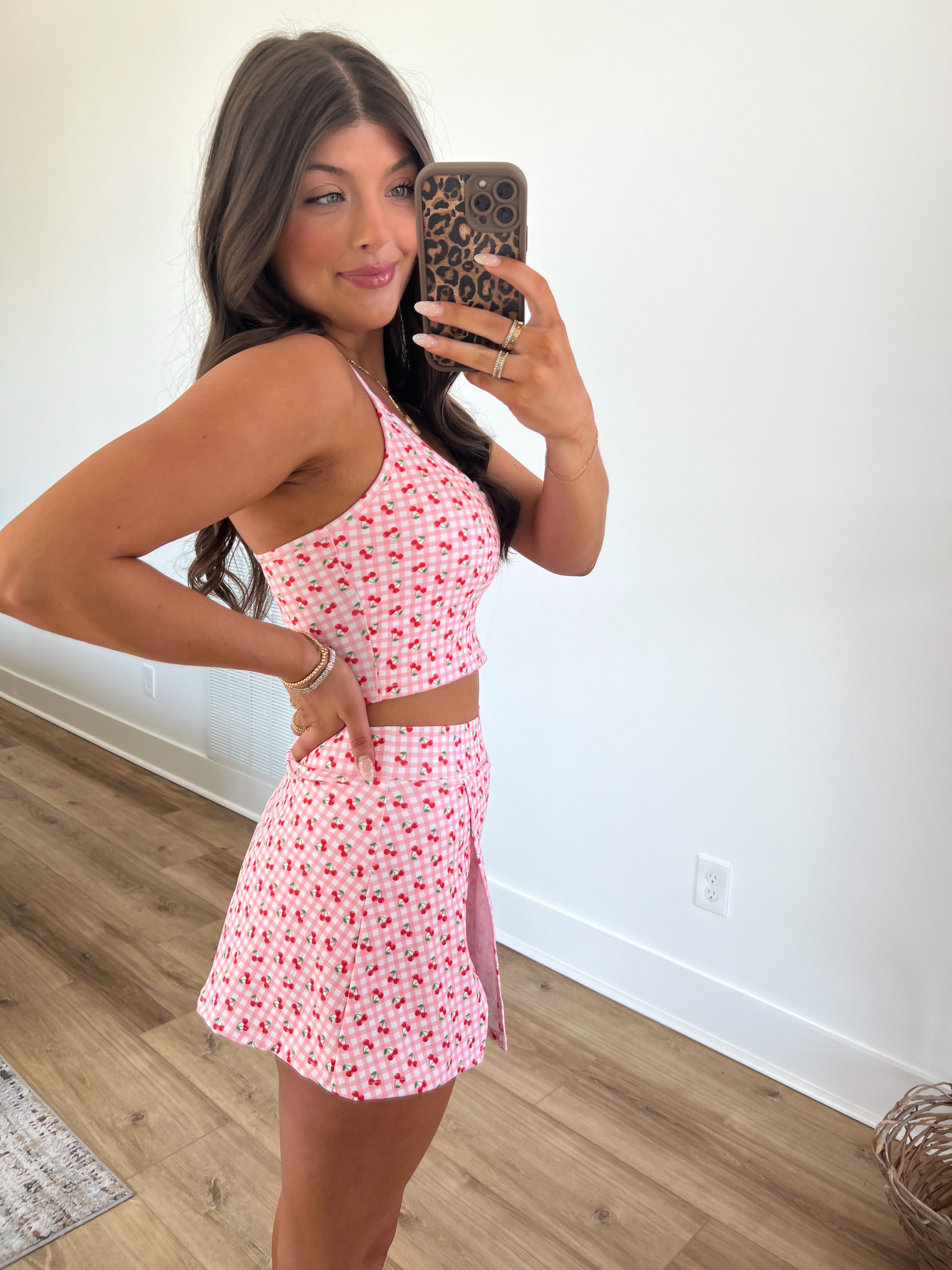 Cherry Gingham Raceback Tank