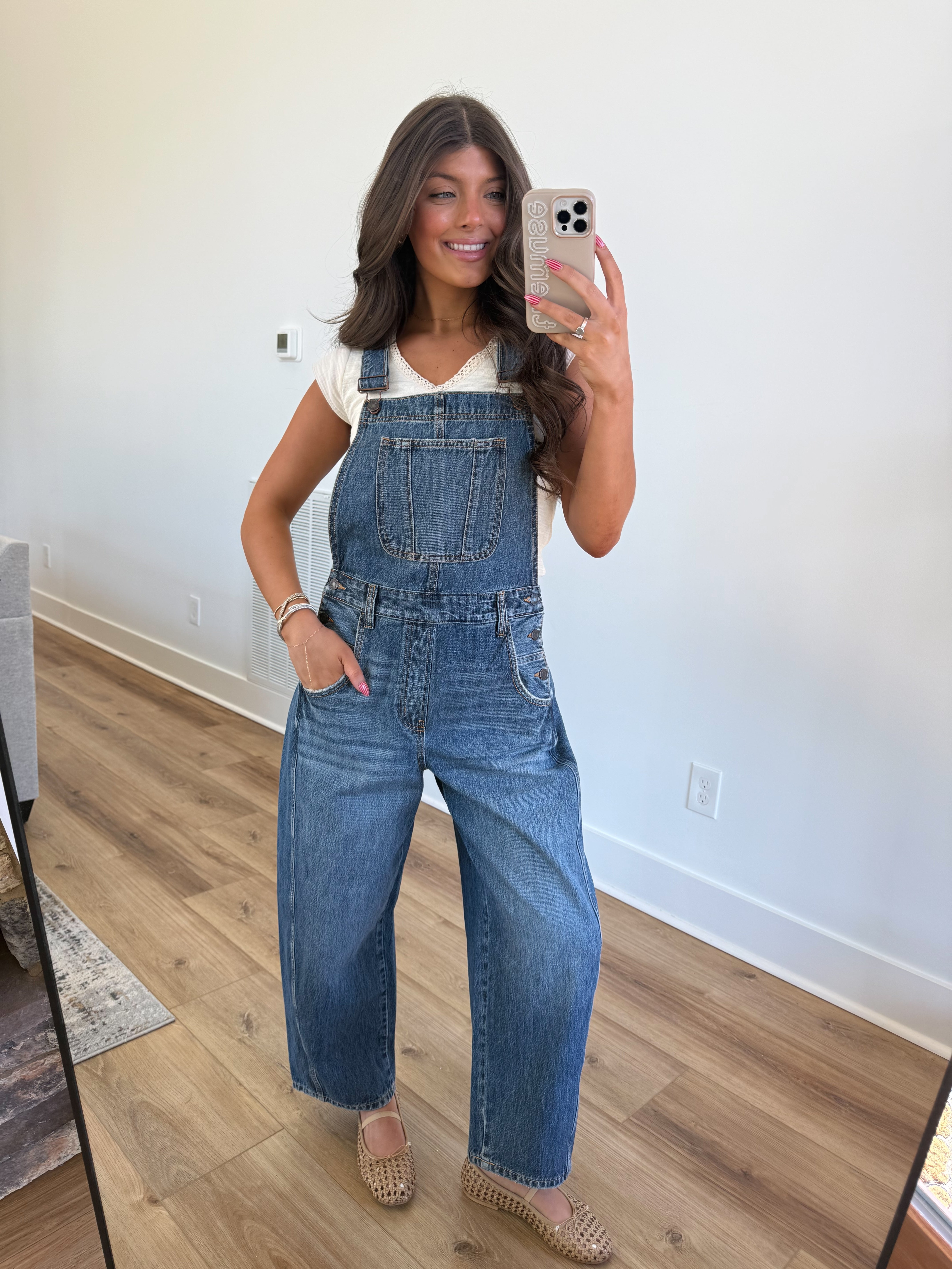 Denim Barrel Overalls
