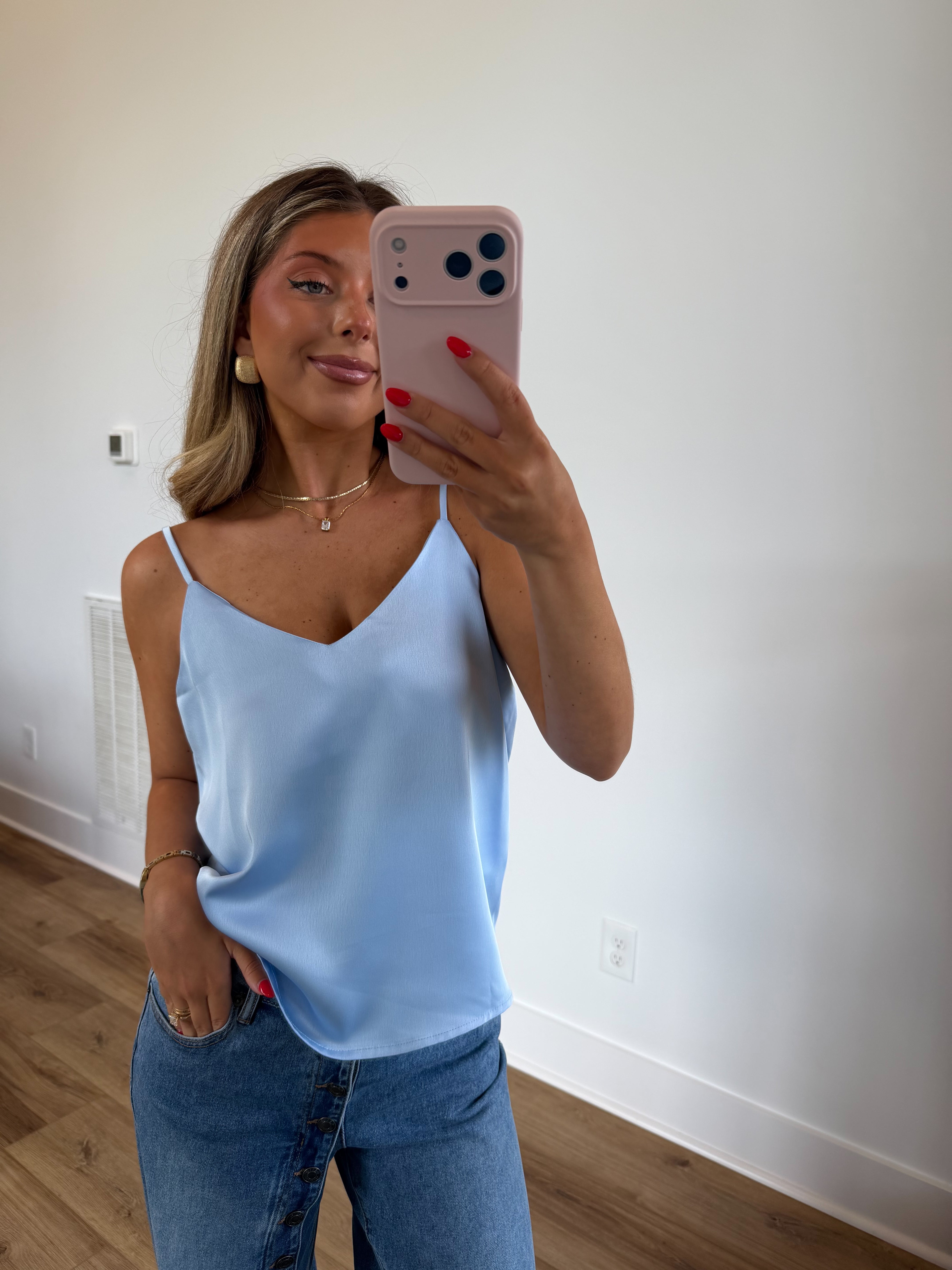 Skies Are Blue Satin Tank
