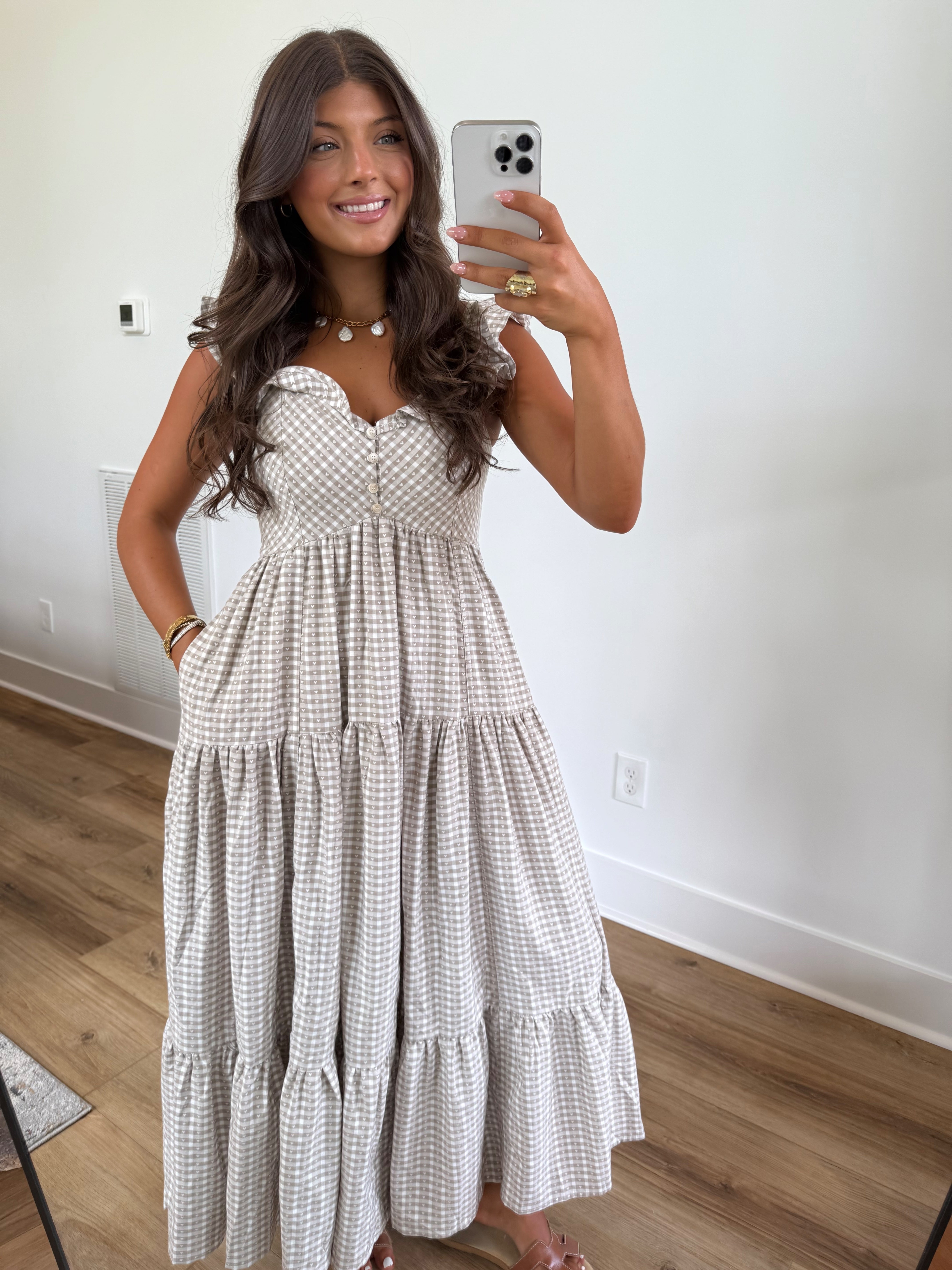 Gingham Hearts Maxi Dress