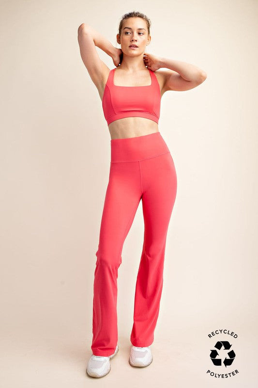 Flamingo Pink Flare Leggings Set