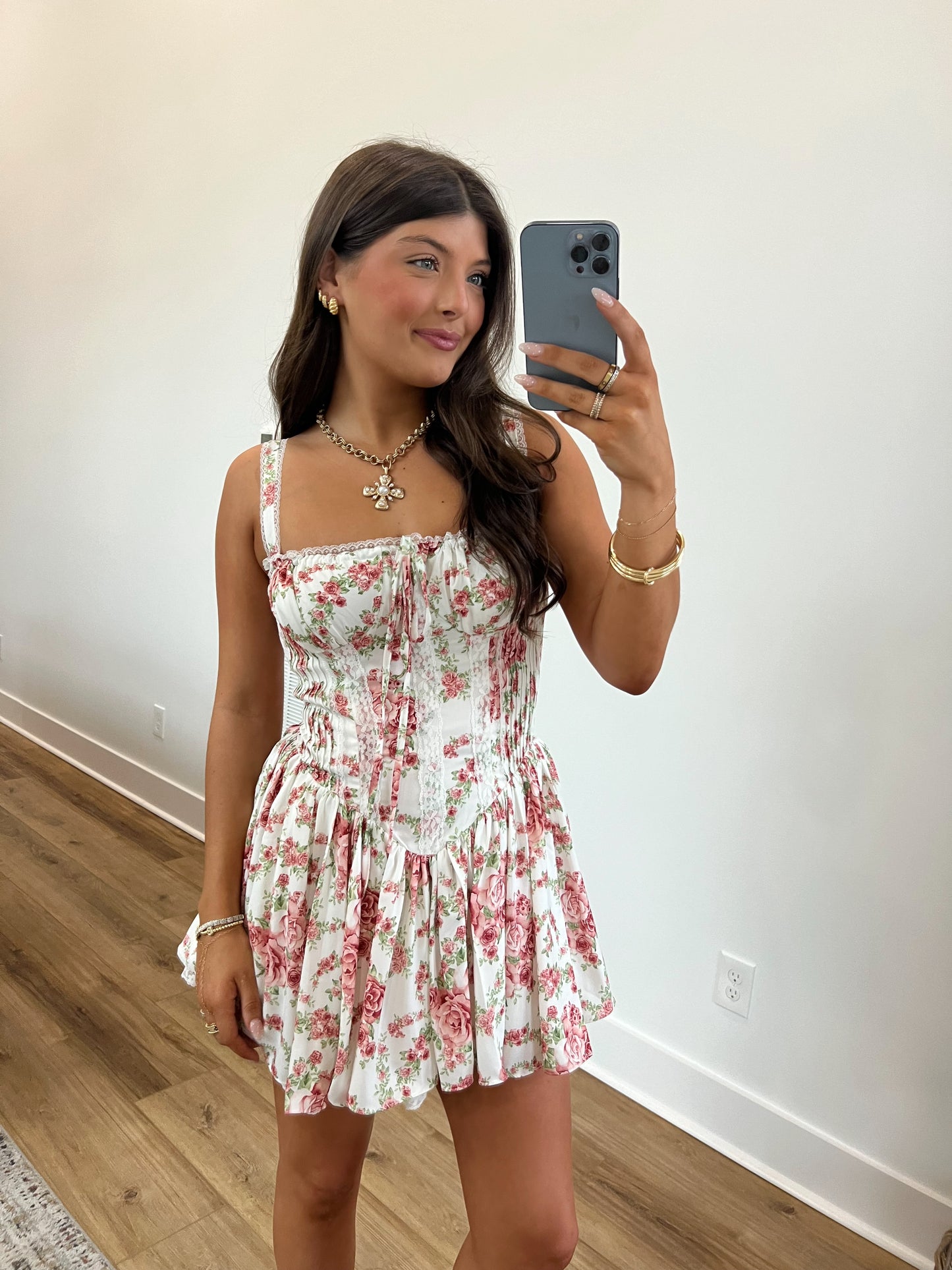 Vintage Rose Mini Dress