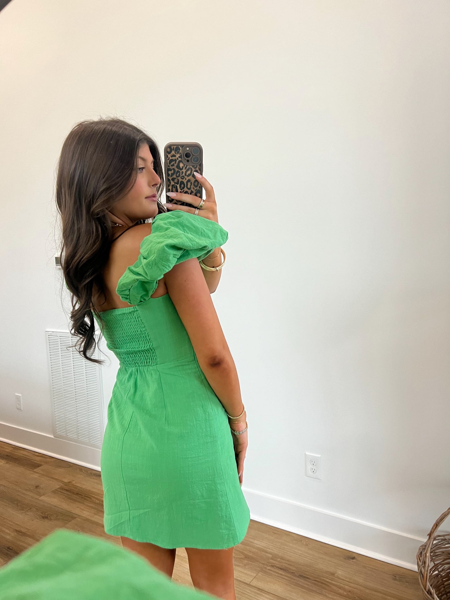 (Green) Tropical Time Mini Dress