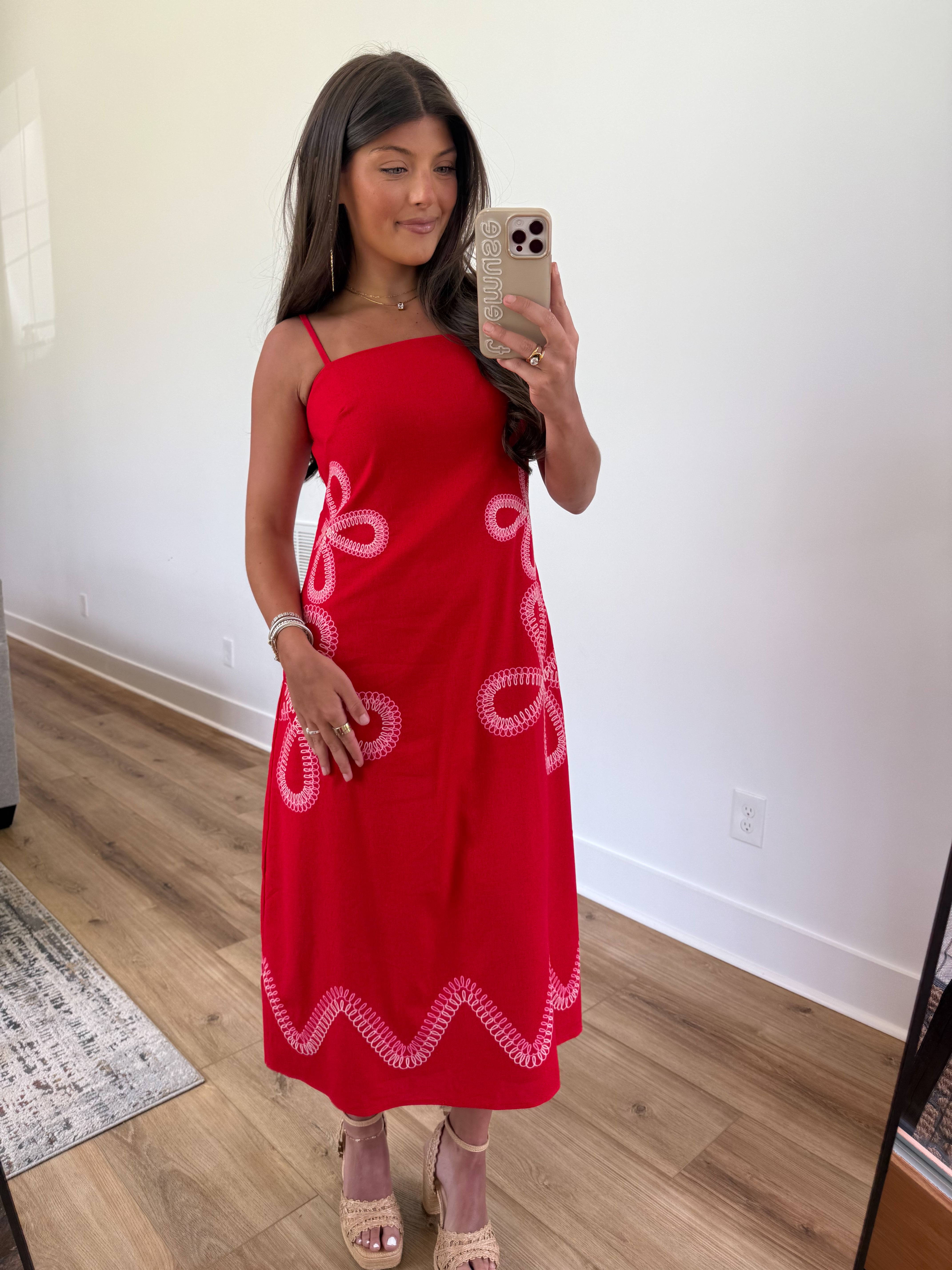 Summer Cherry Midi Dress