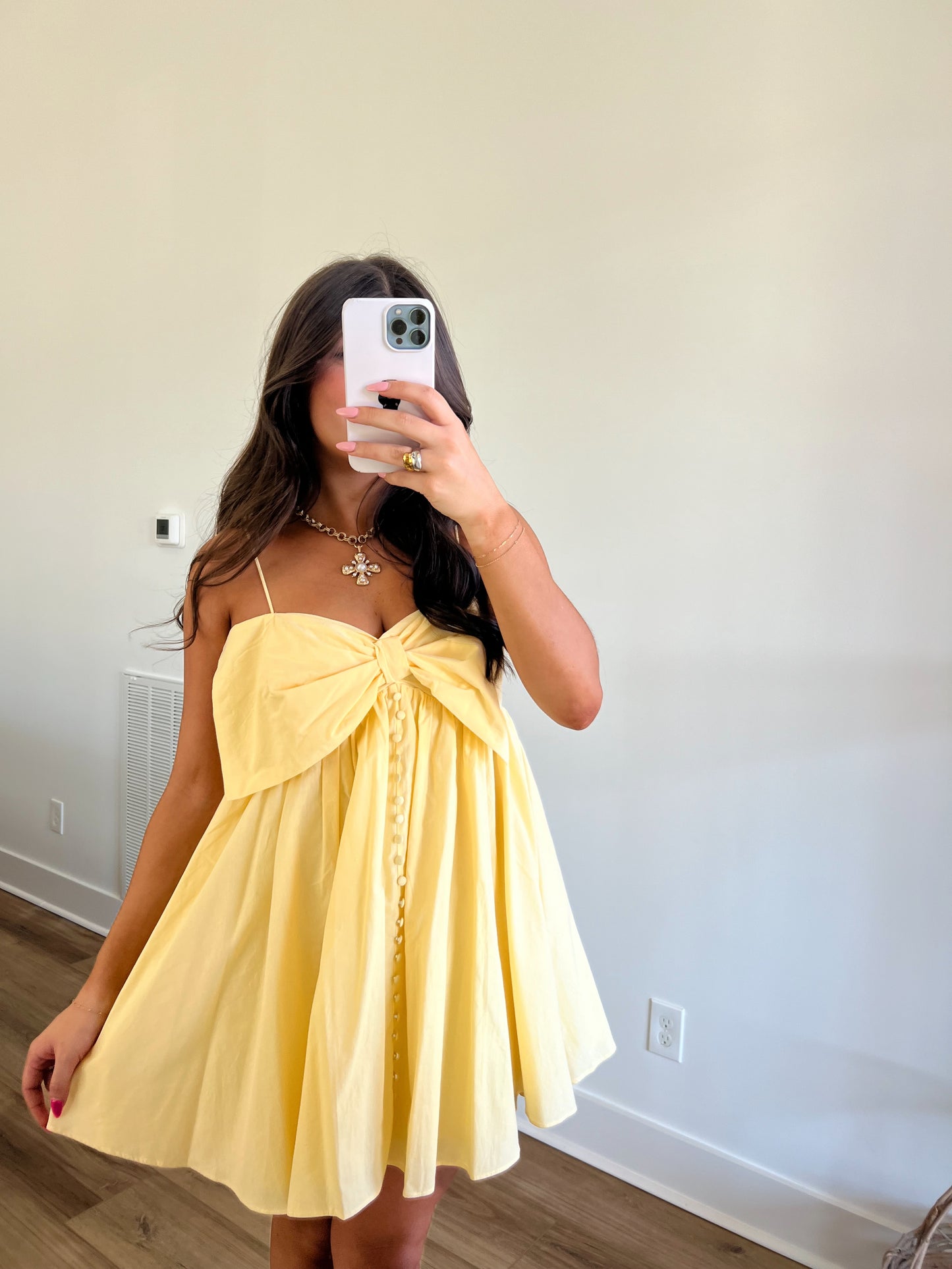 Yellow Darling Bow Mini Dress