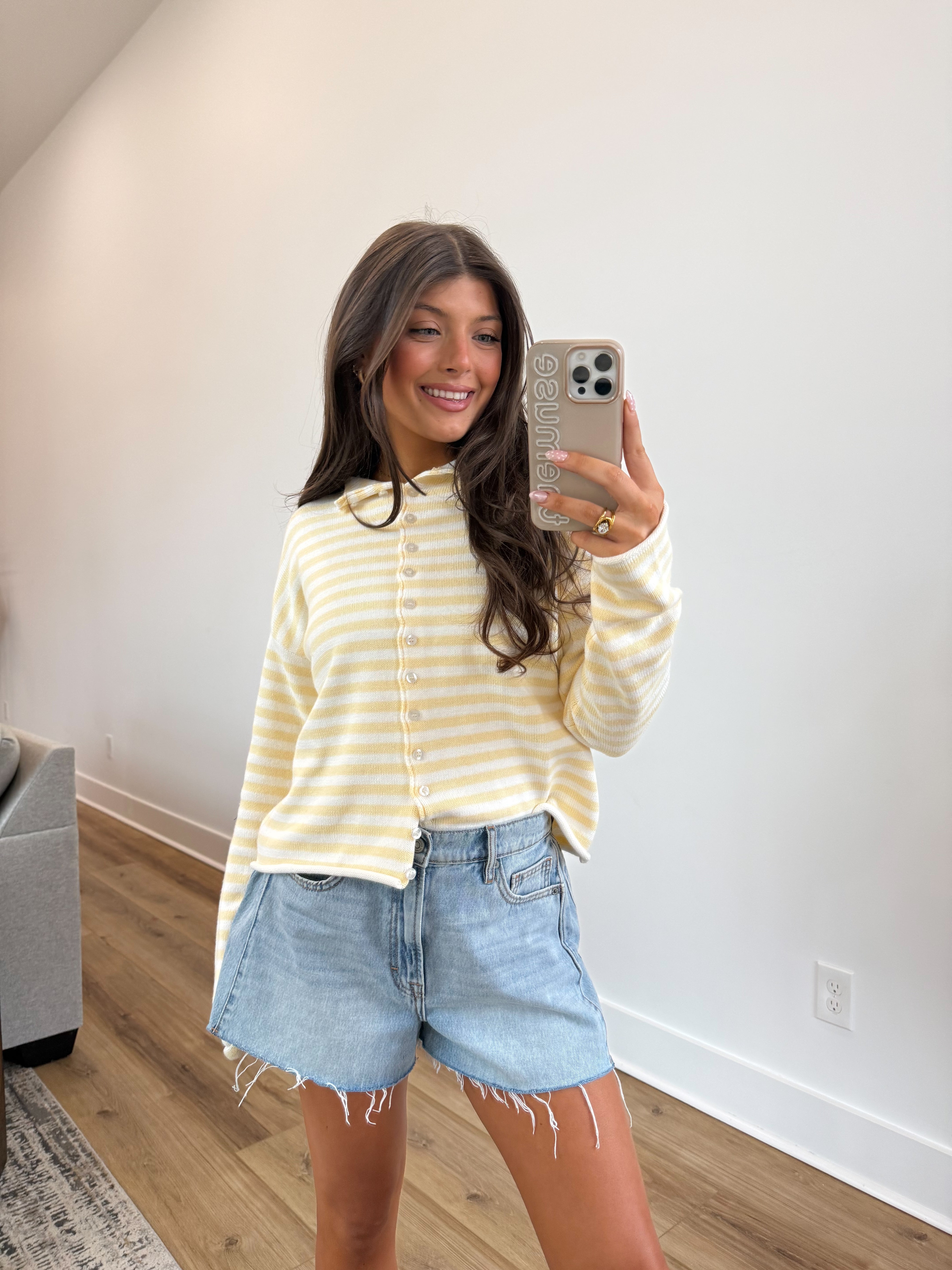 Ligth Denim Flare Shorts