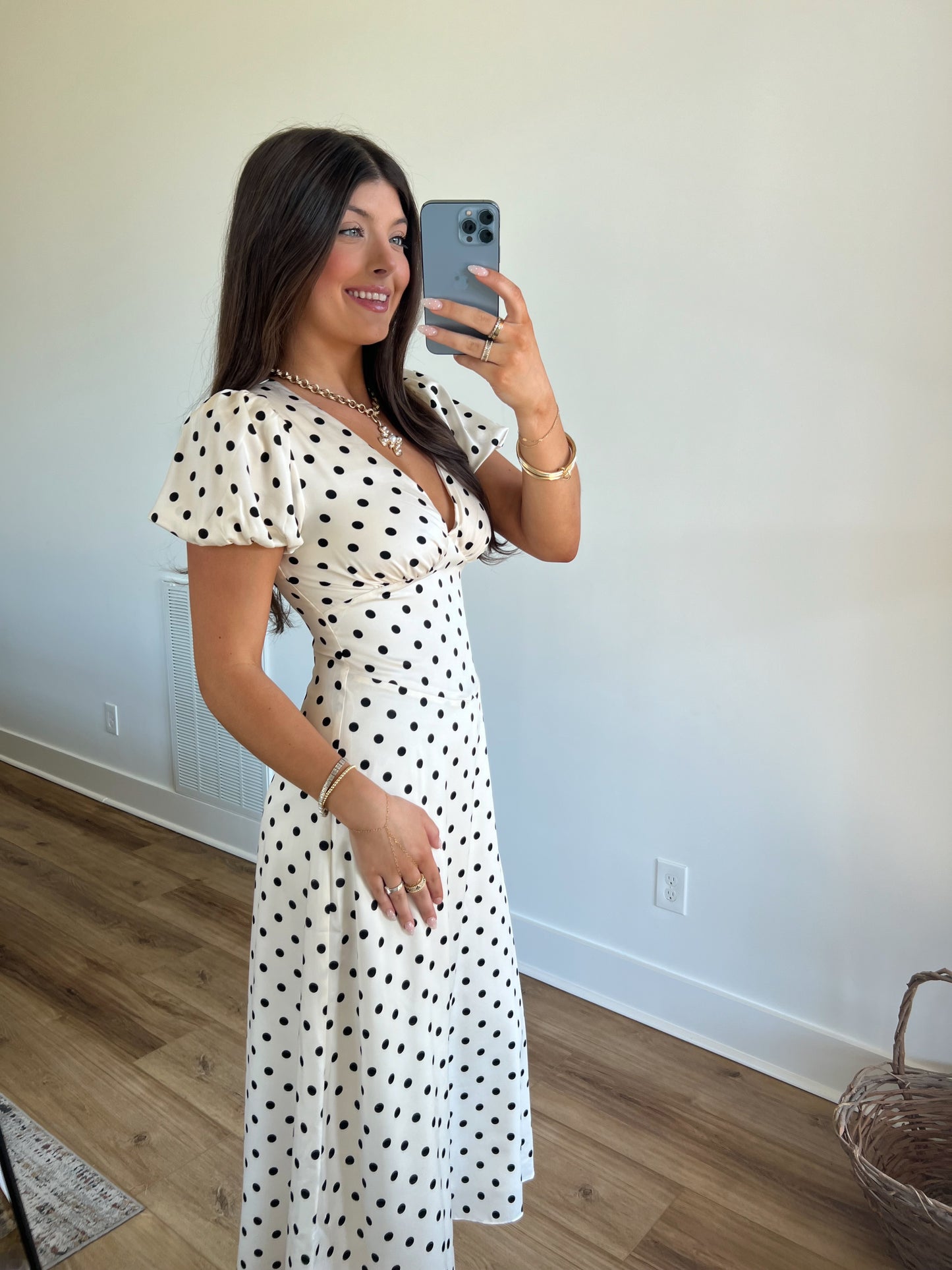 Emelie Polka-Dot Midi Dress