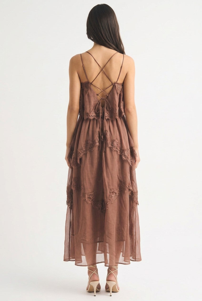 Wren Lace Trim Maxi (Brown)