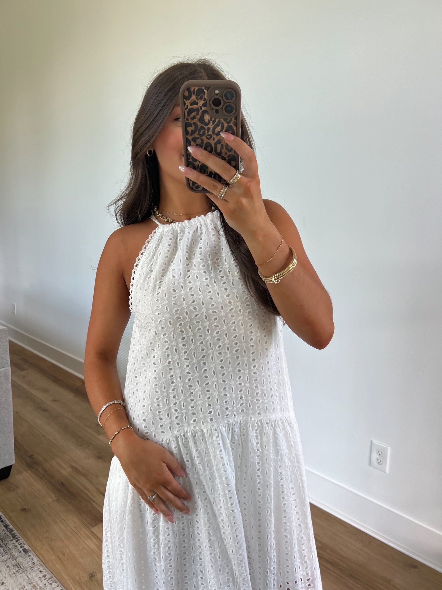 White Eyelet Maxi Dress