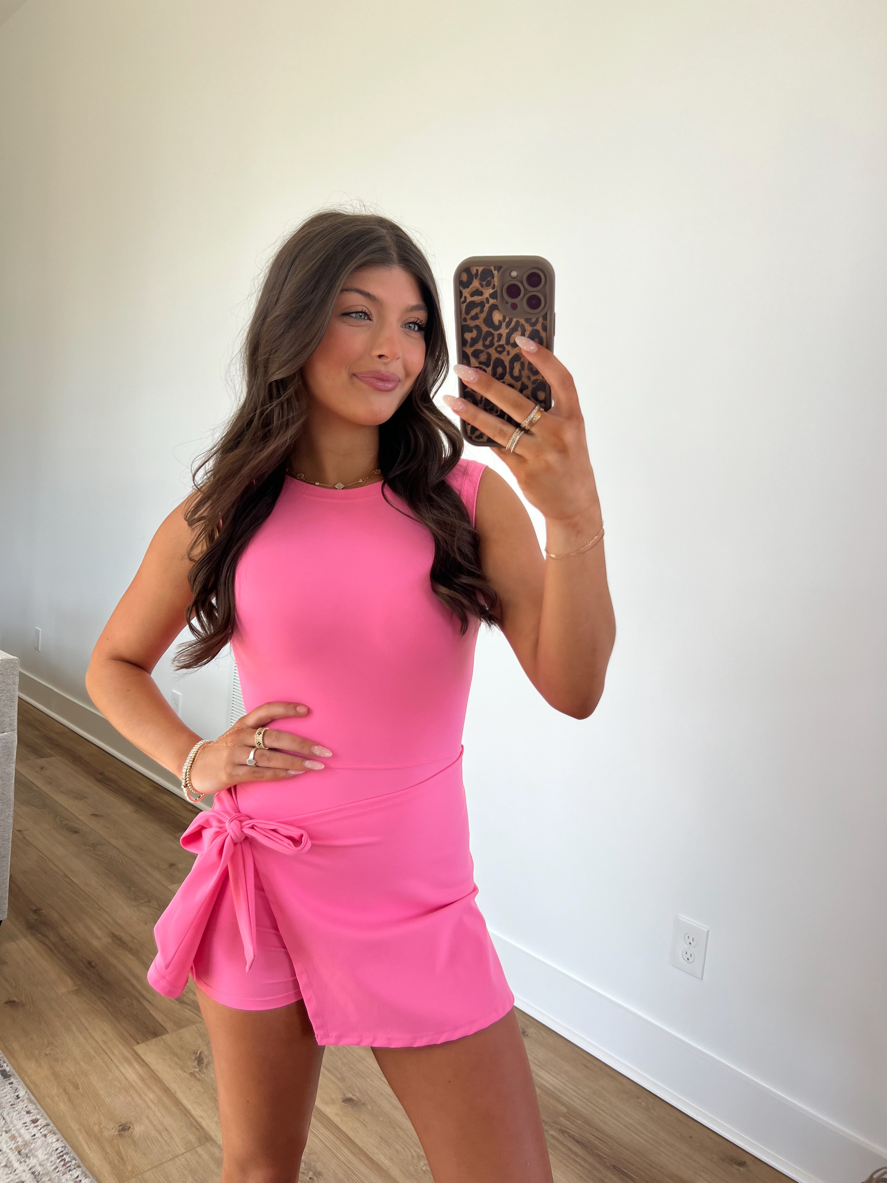 Hot Pink Wrap Athletic Dress