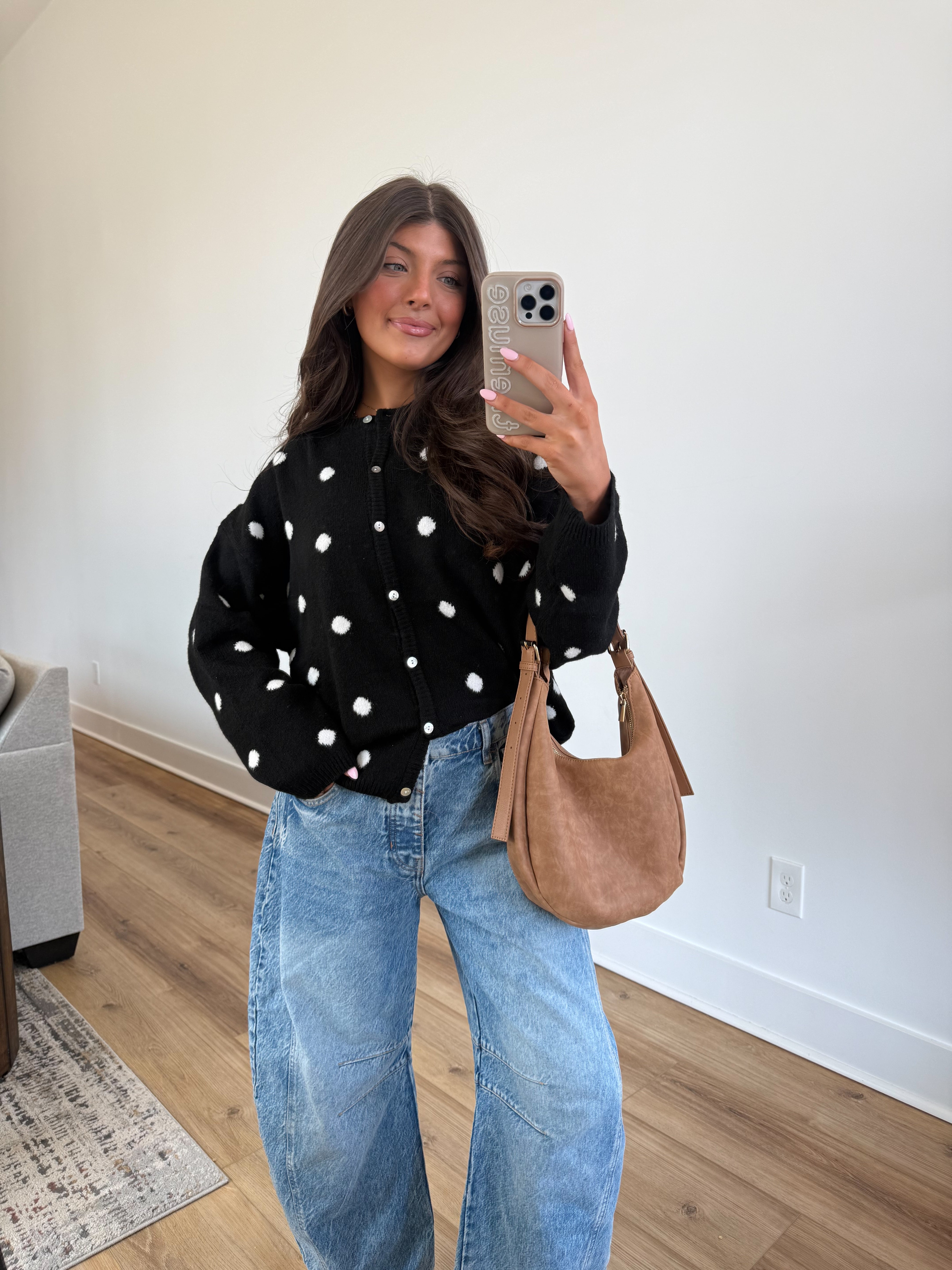The Noelle Dot Cardi (Black)