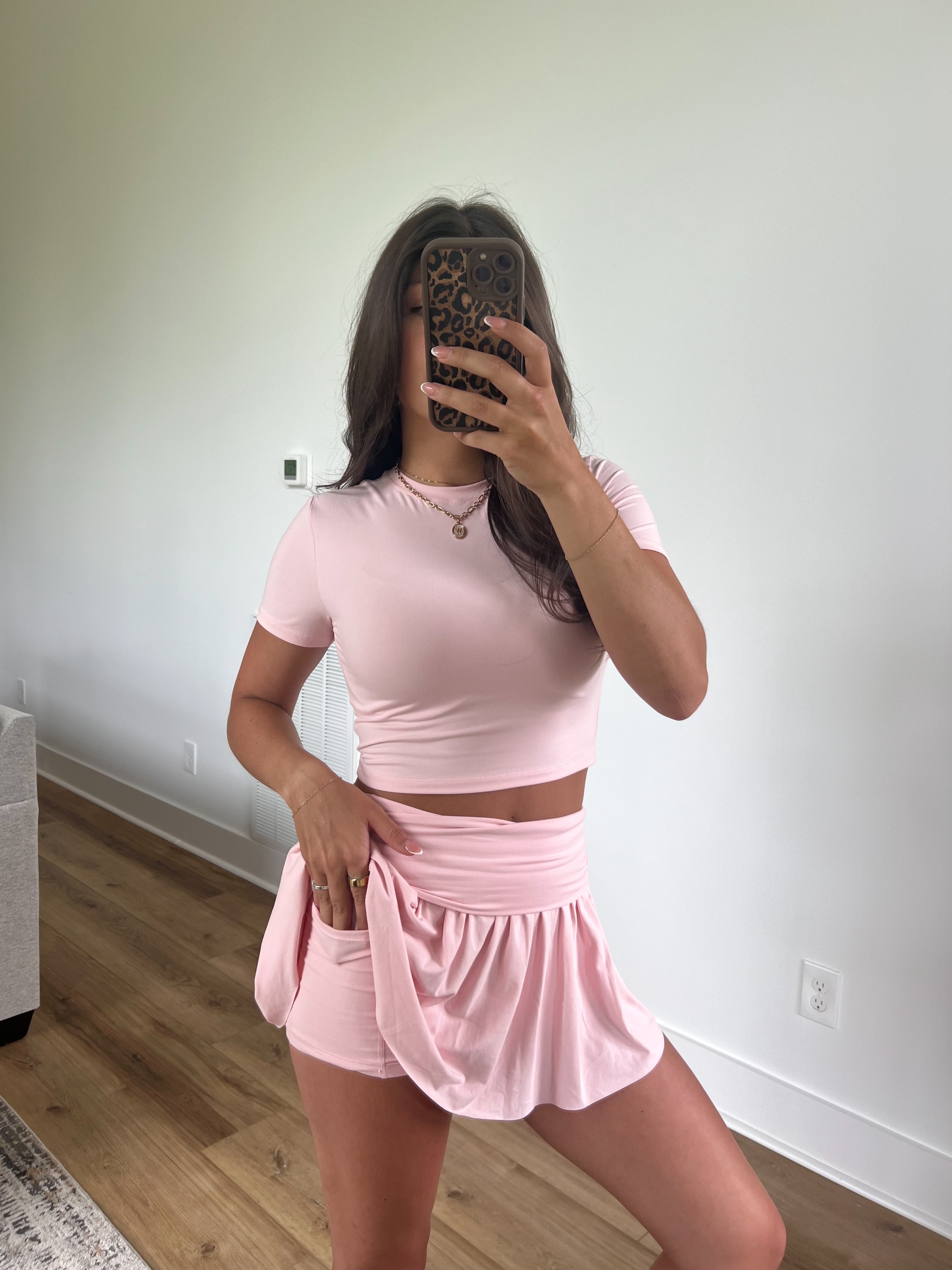 Pink Cloud Skirt Set