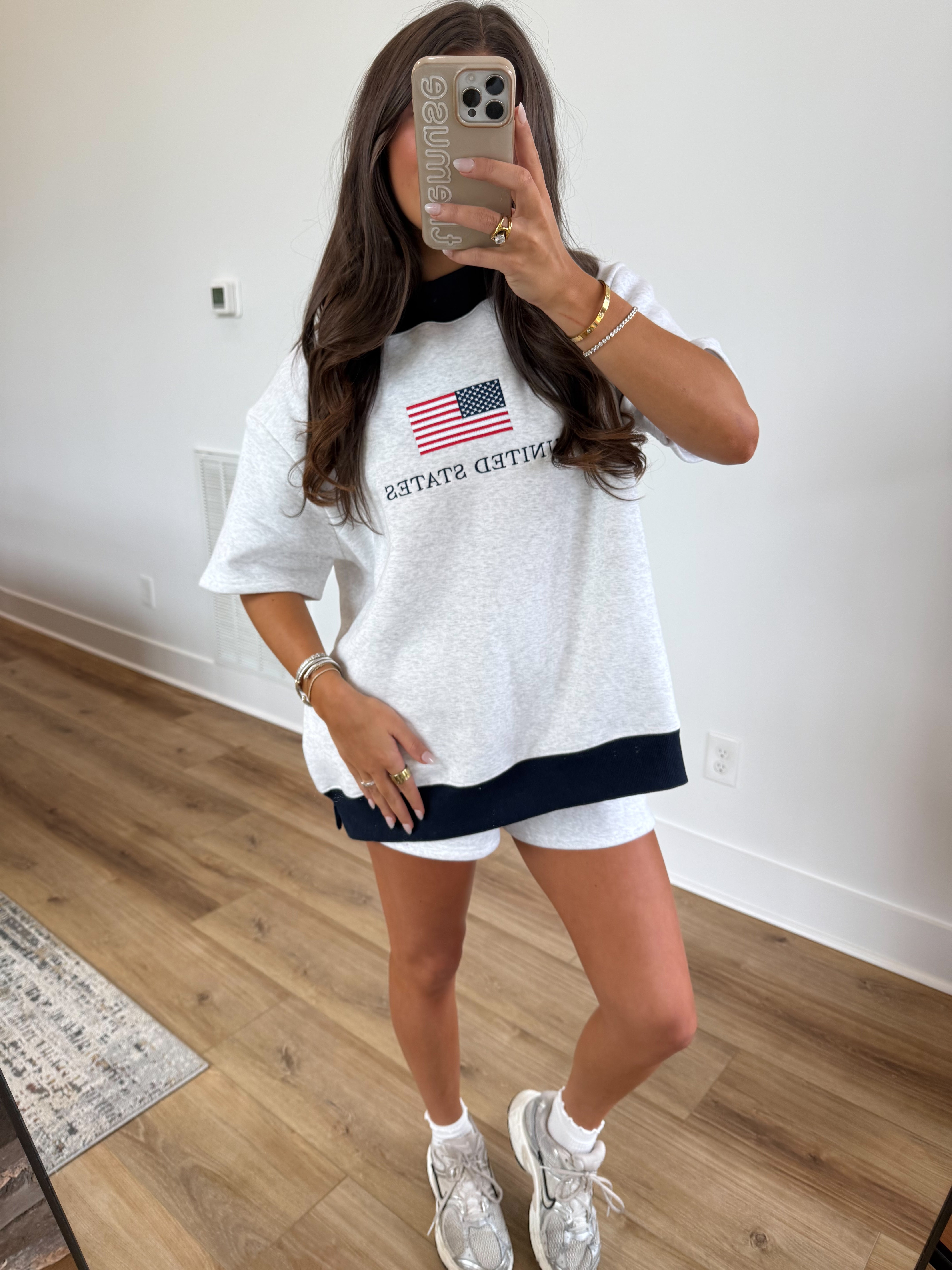 USA Mockneck Sweatshirt Tee