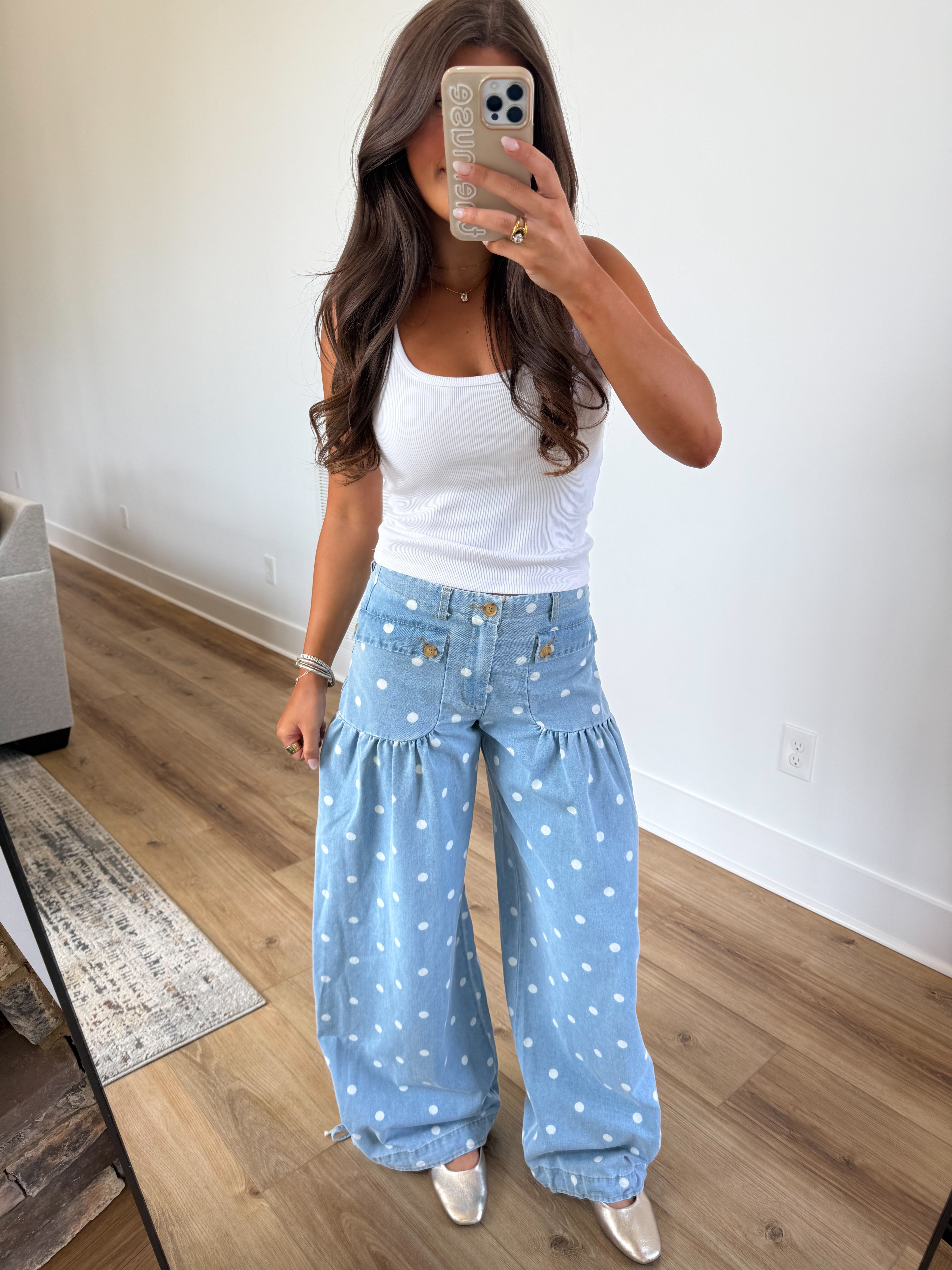 Polka Dot Slouch Jeans
