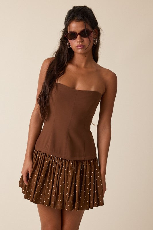 The Champagne Night Dress (Brown Mini)