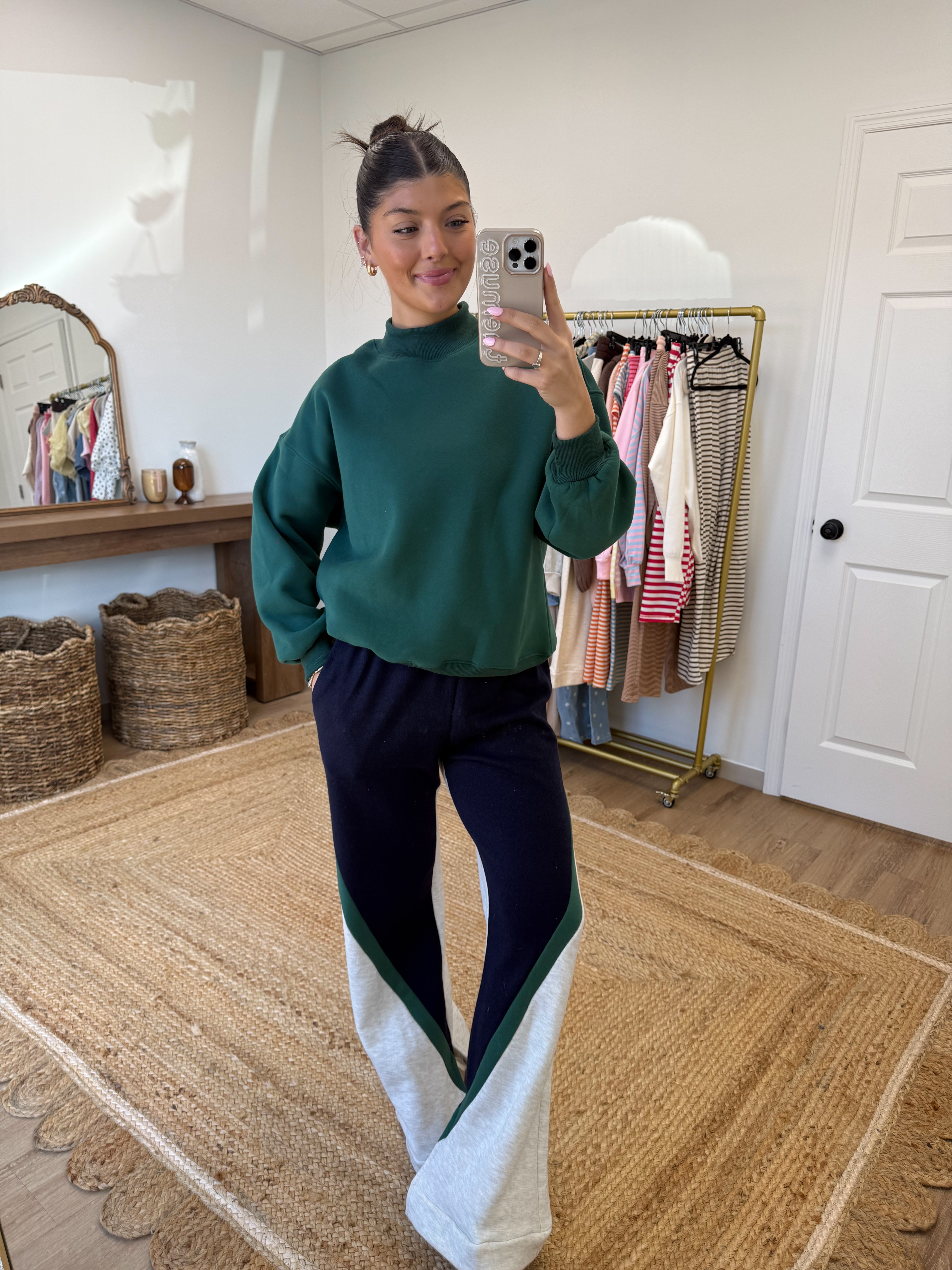 Seafoam Mockneck Pullover