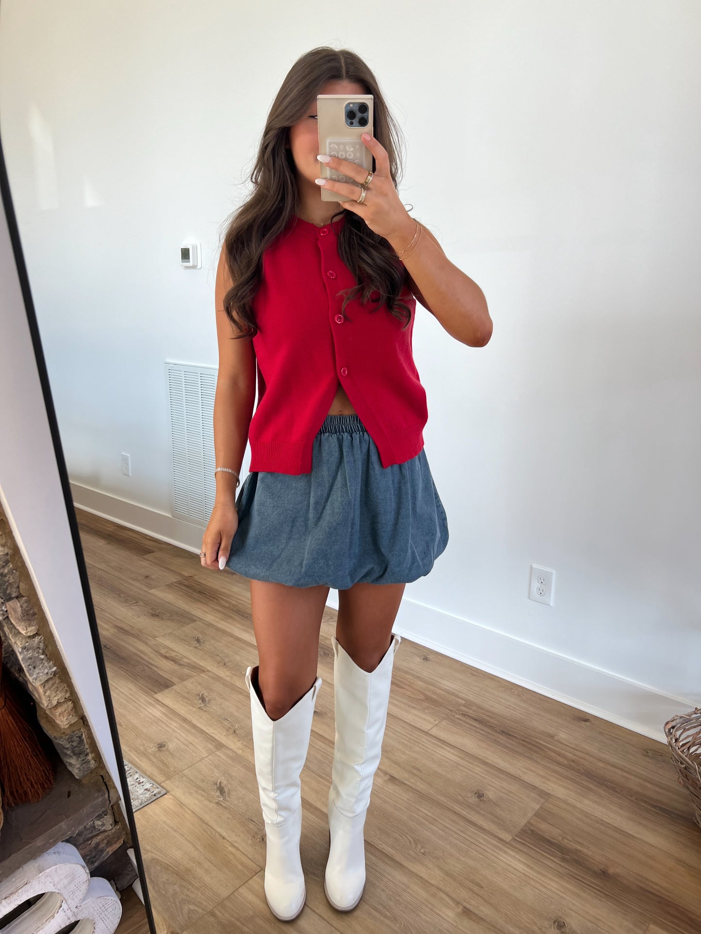 Mrs. Claus Button Top