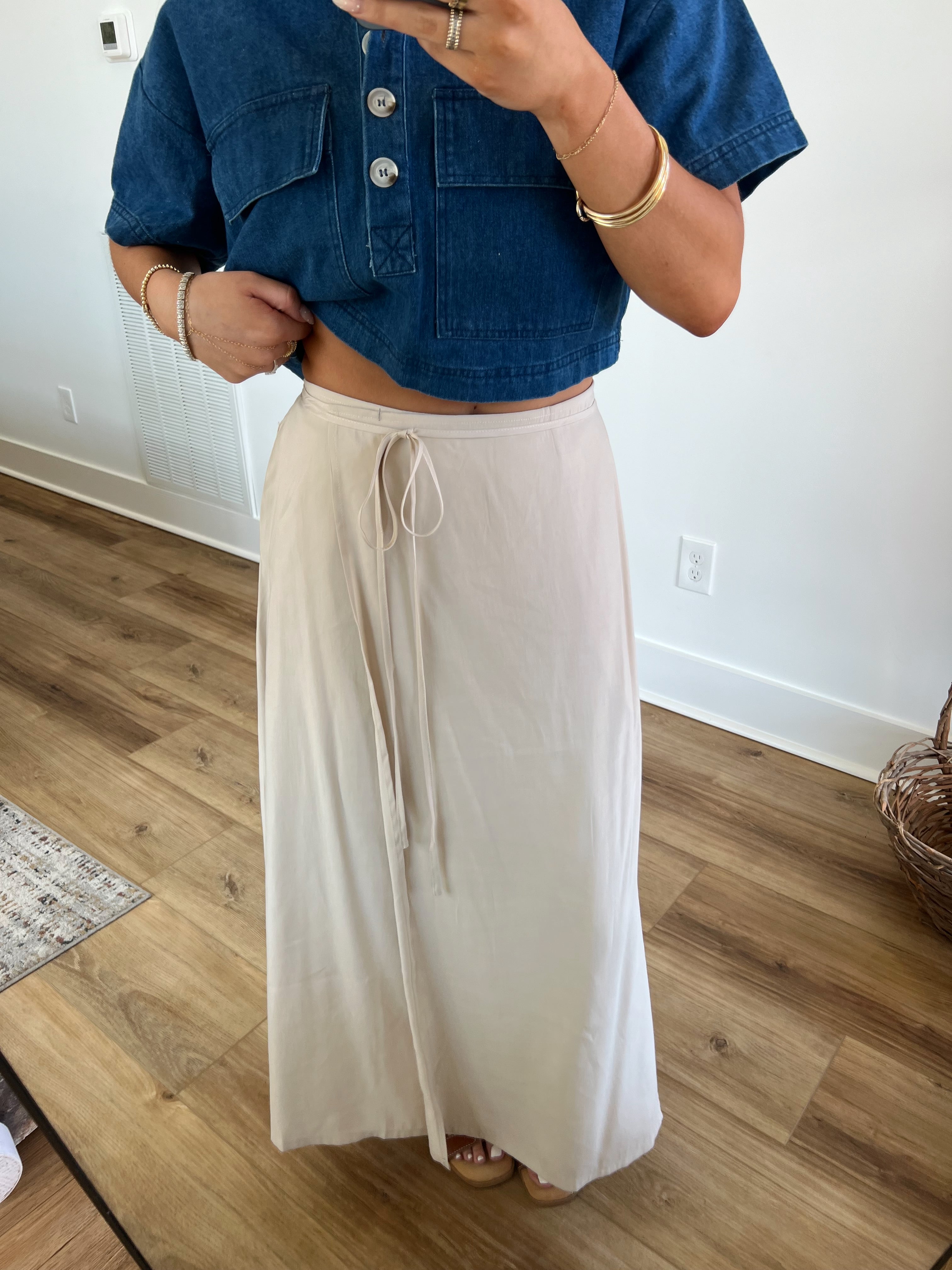 Beige Wrap Skirt