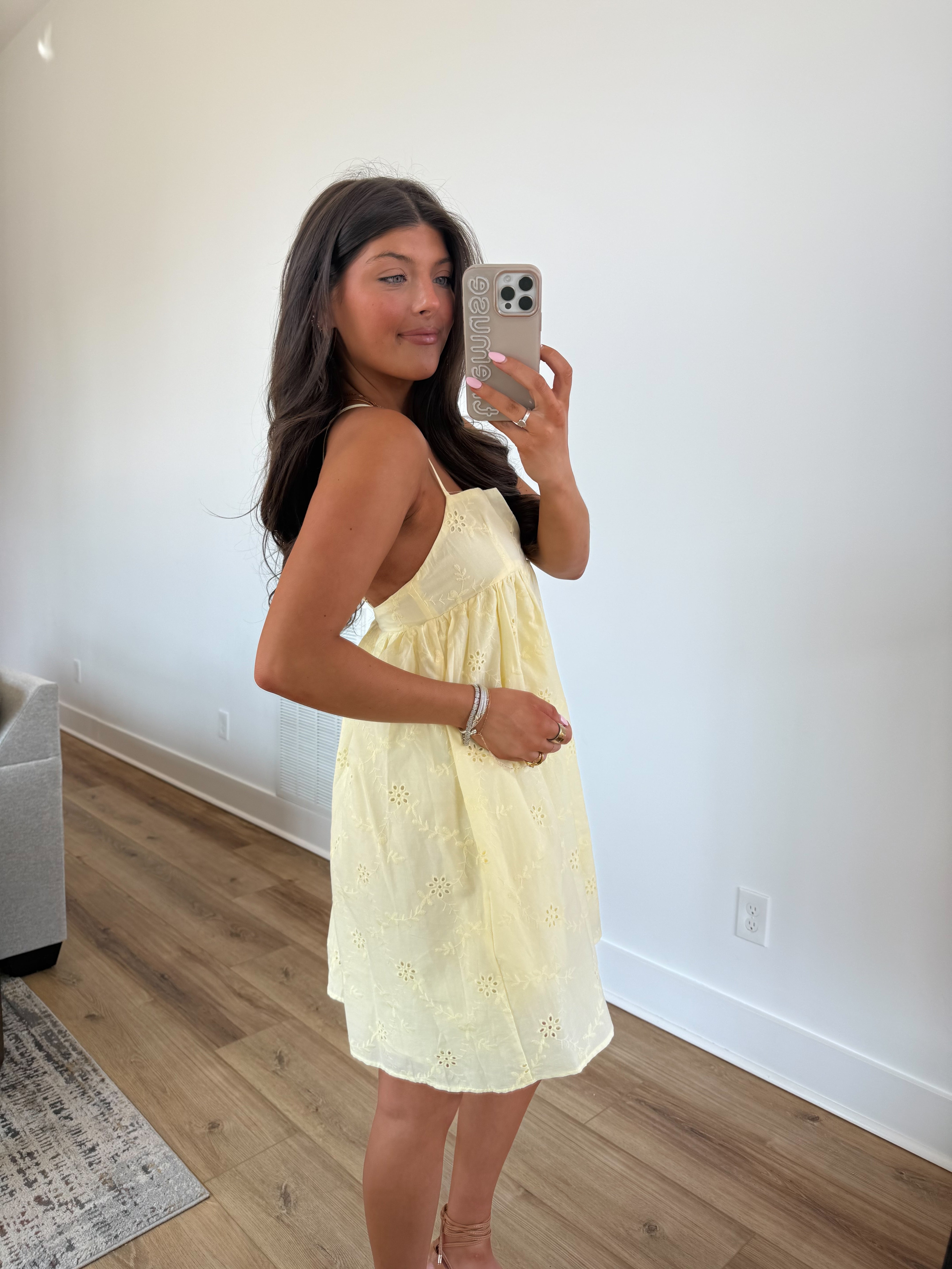Yellow Eyelet Sundress