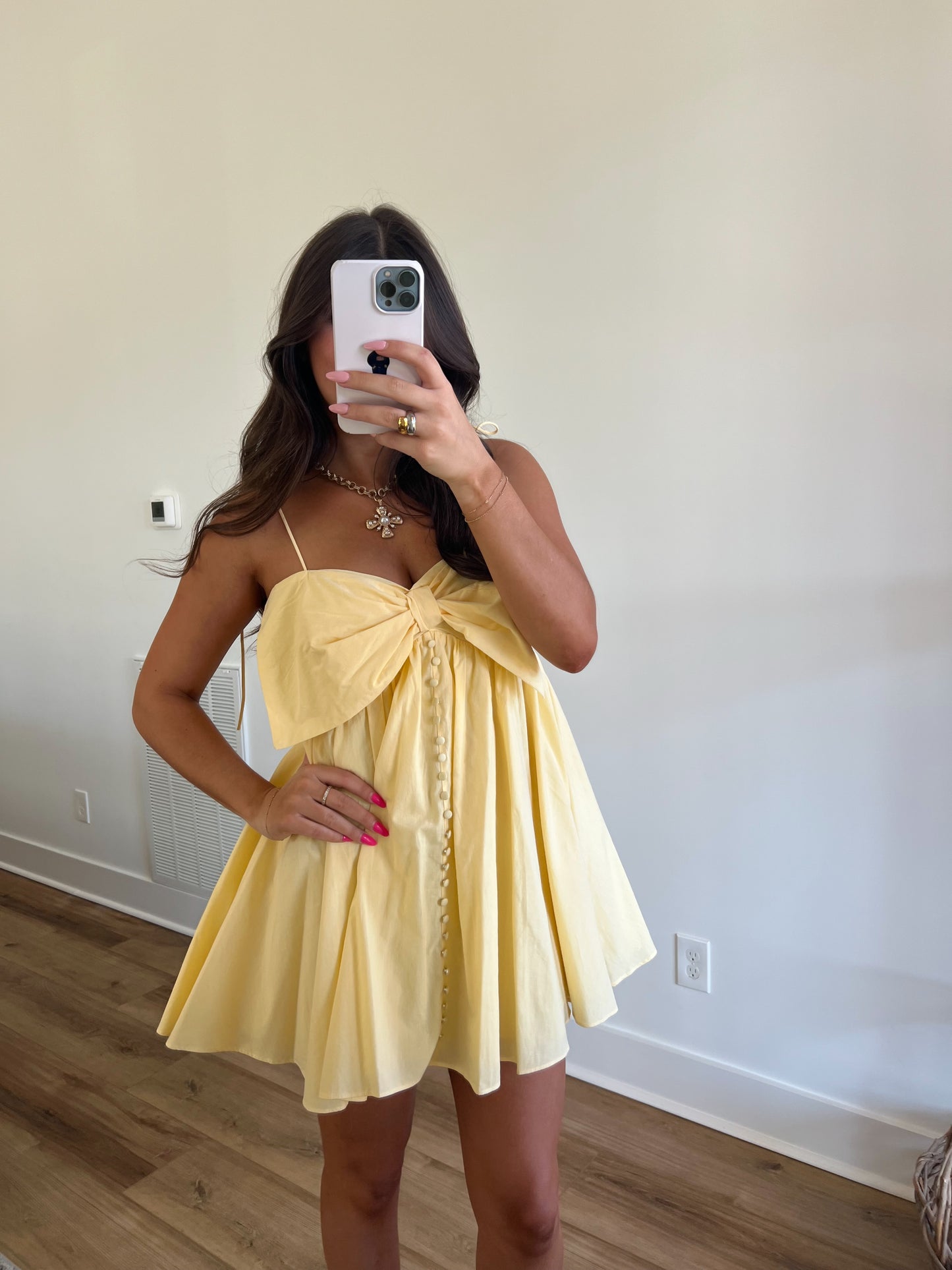 Yellow Darling Bow Mini Dress