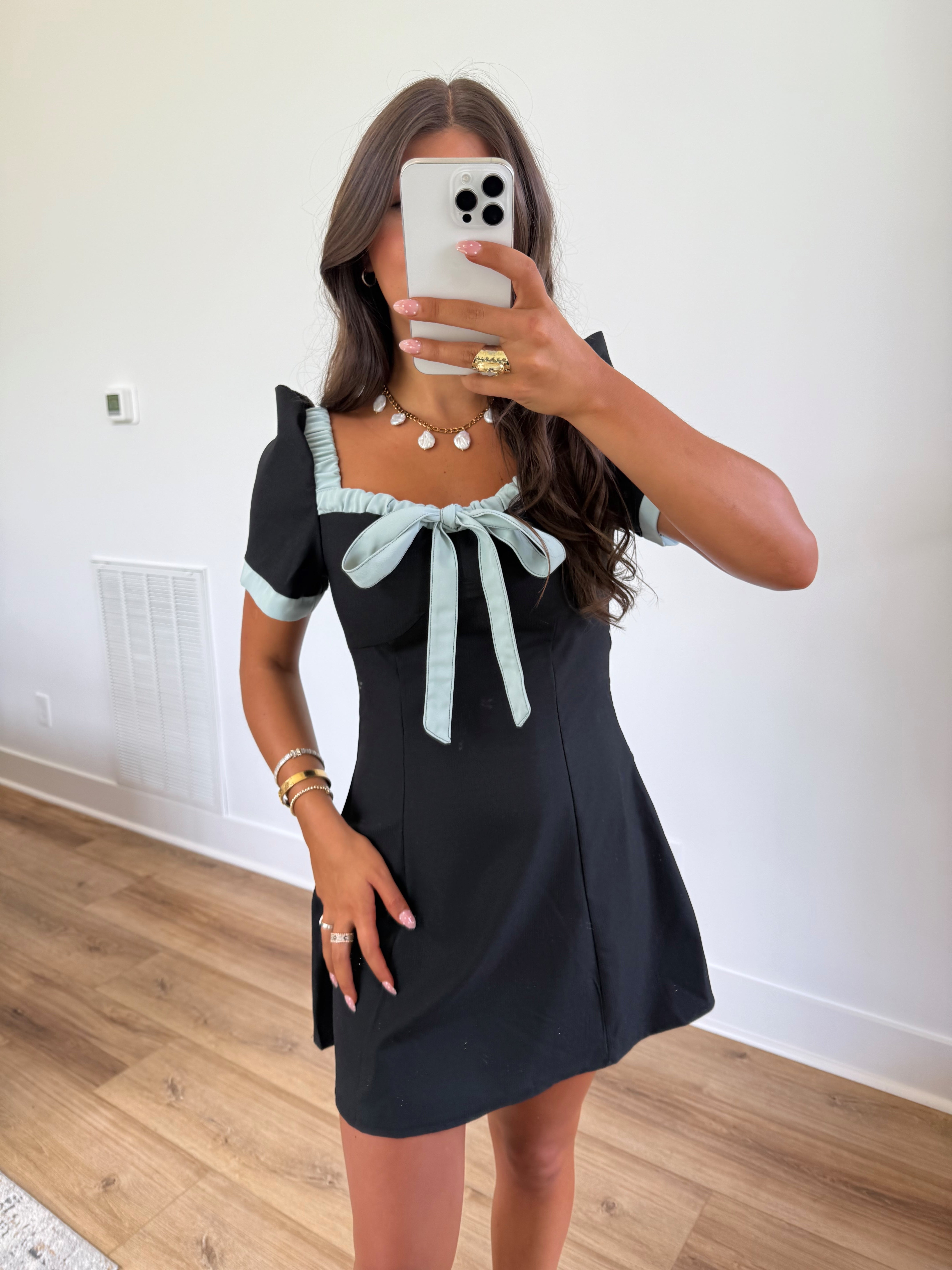 Blackberry Bow Mini Dress