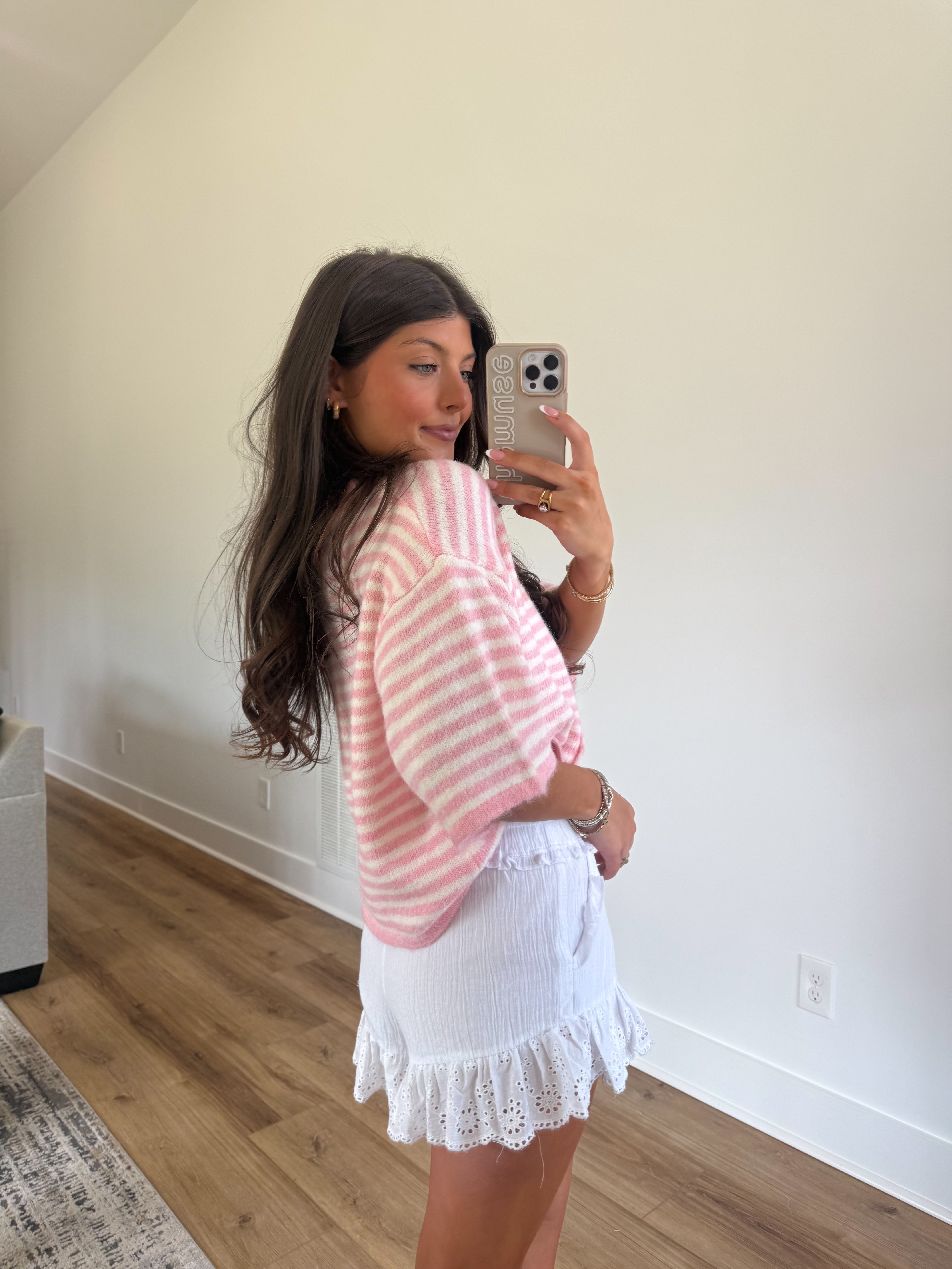 Cream Ruffle Shorts