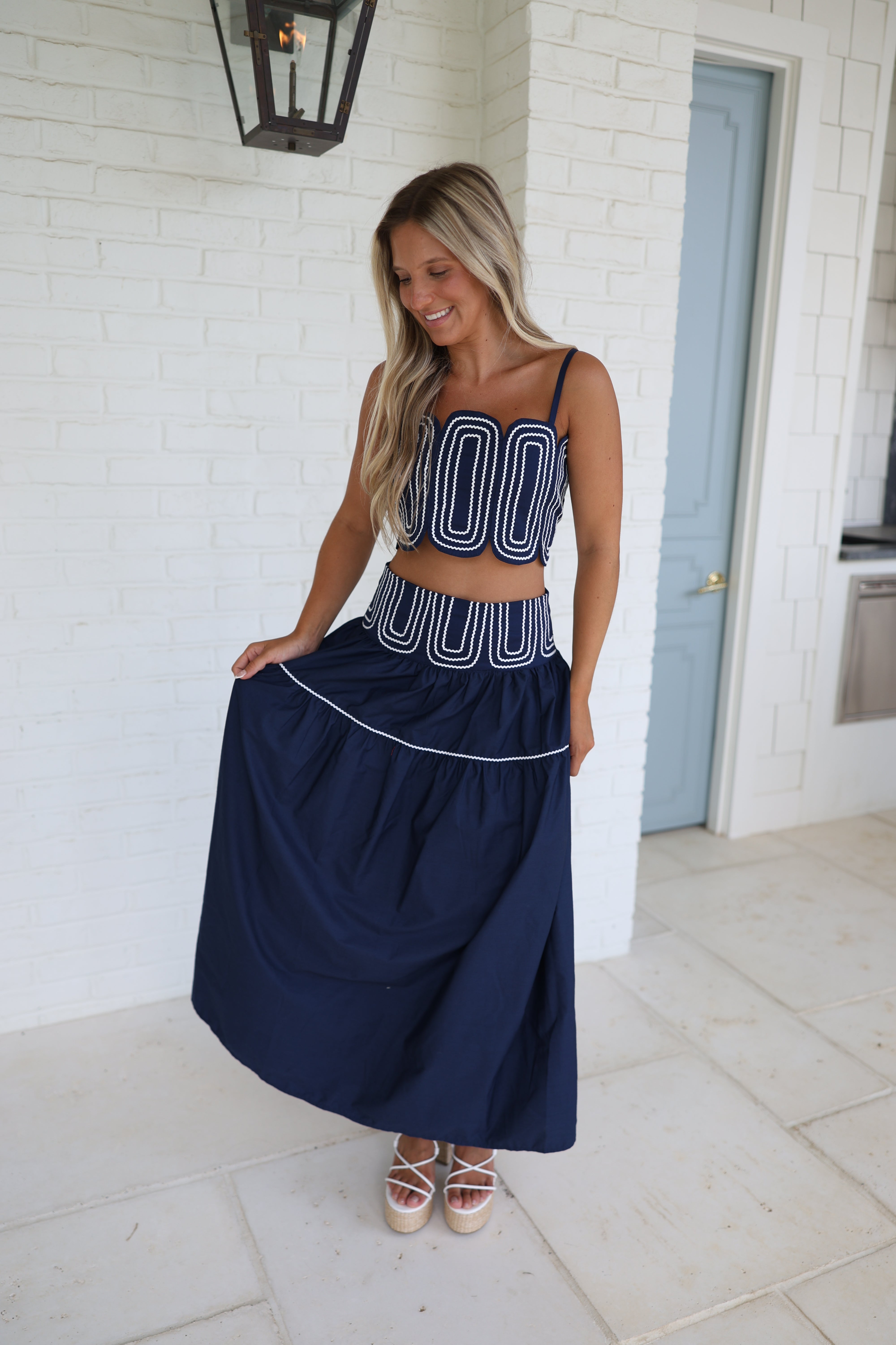 Saturday Scallop Set (Navy/White)