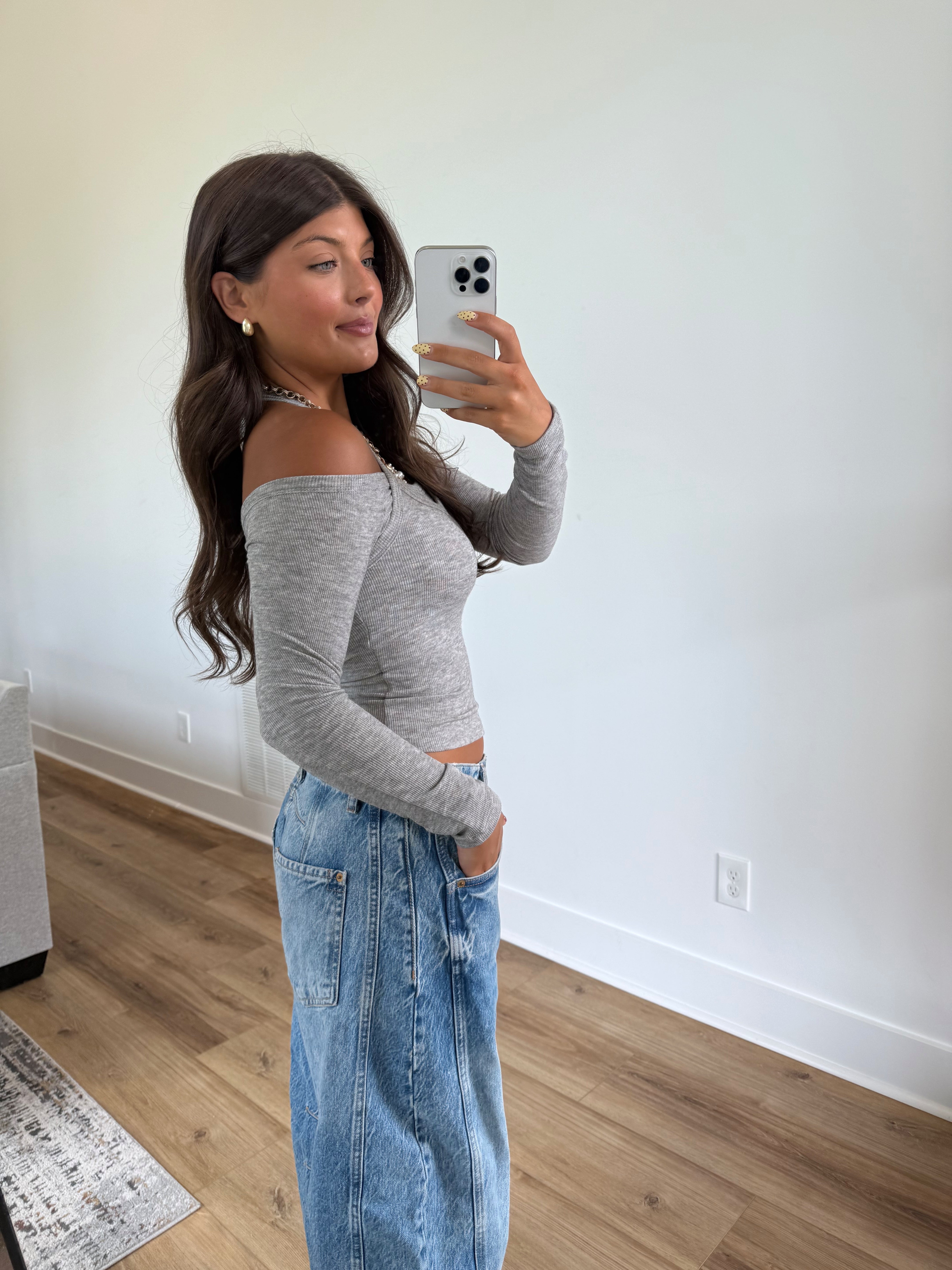 Grey Double Layer Top
