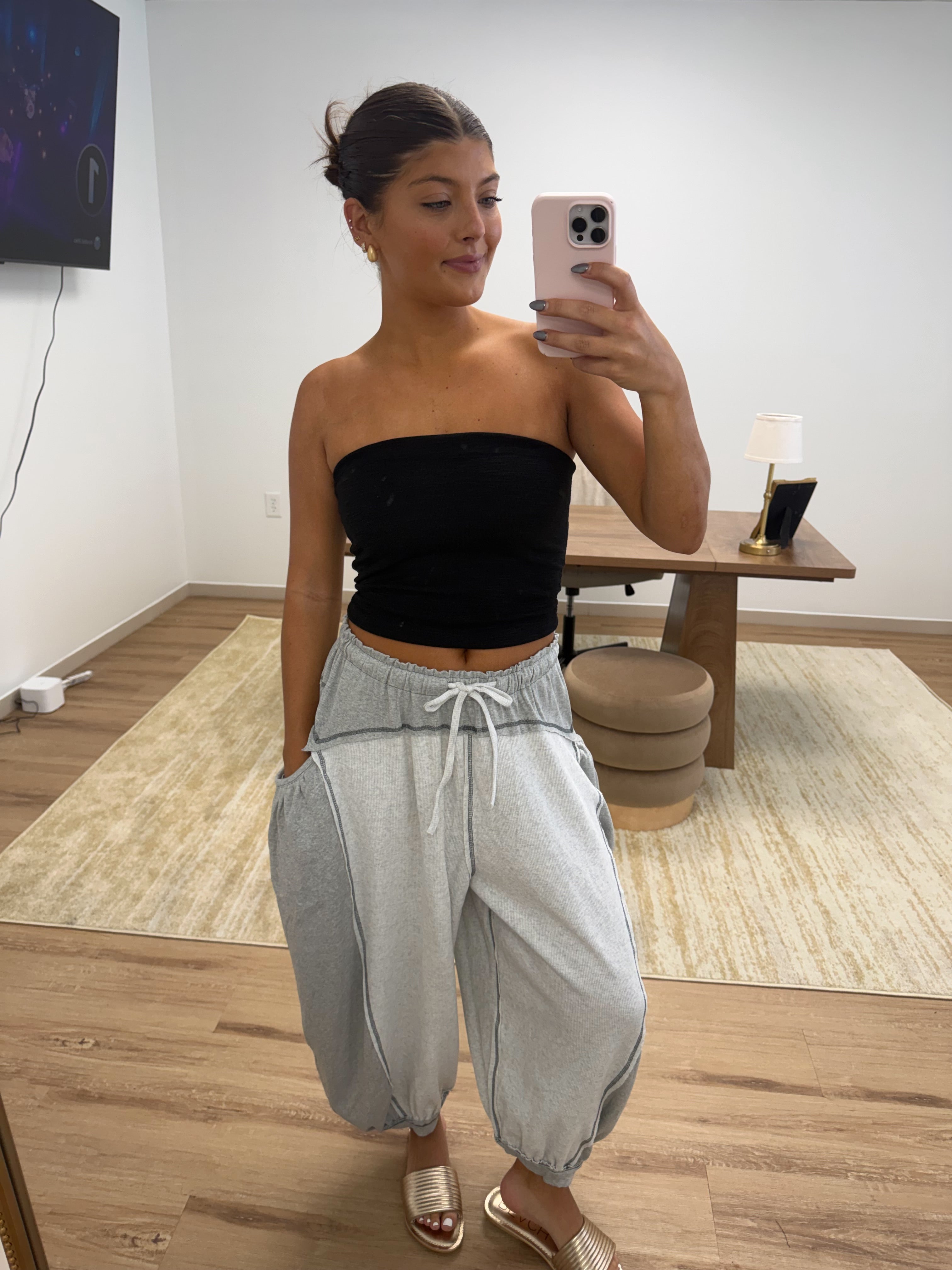 Grey Stitch Pant