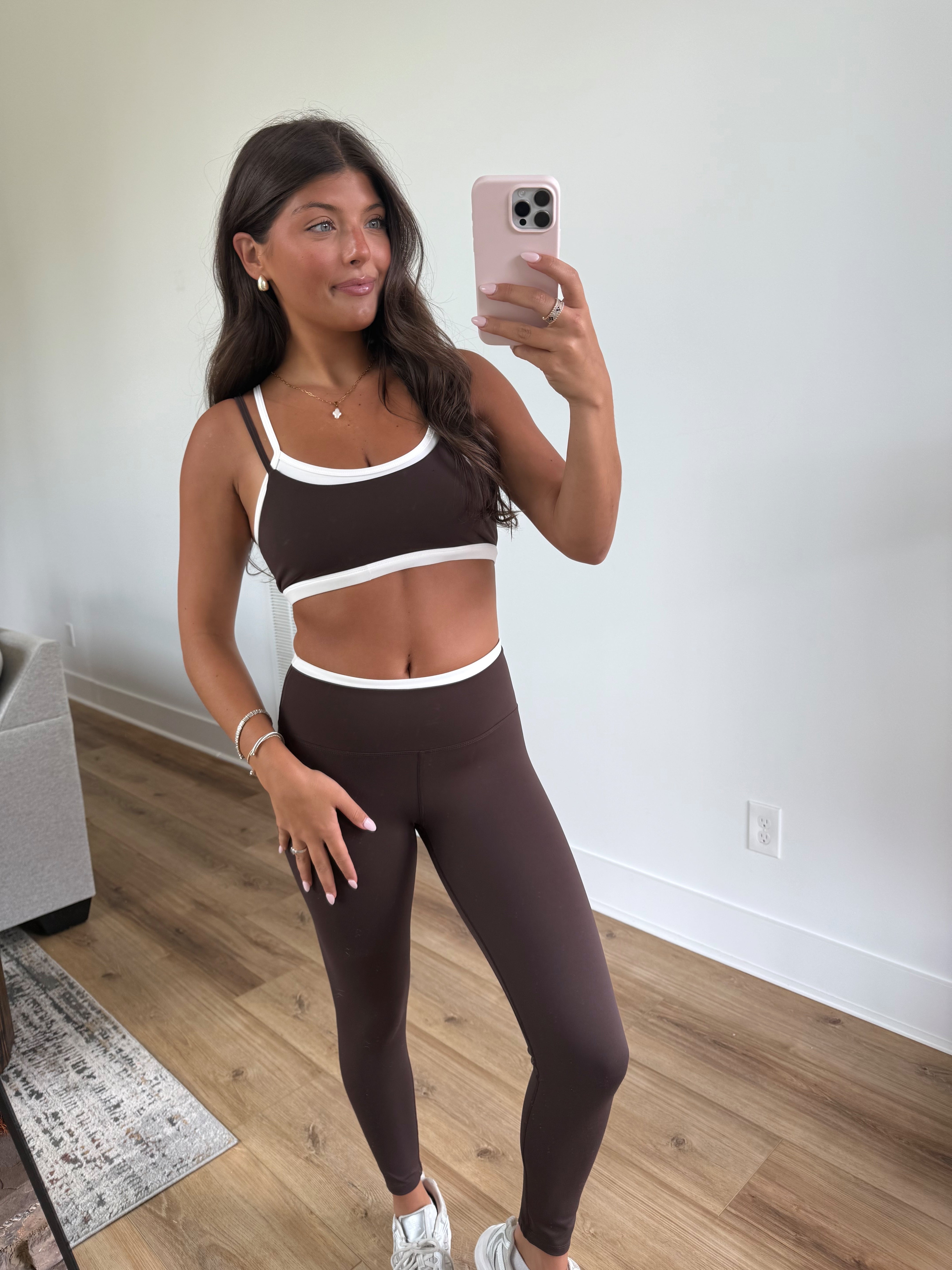Brown Layered SPORTS BRA