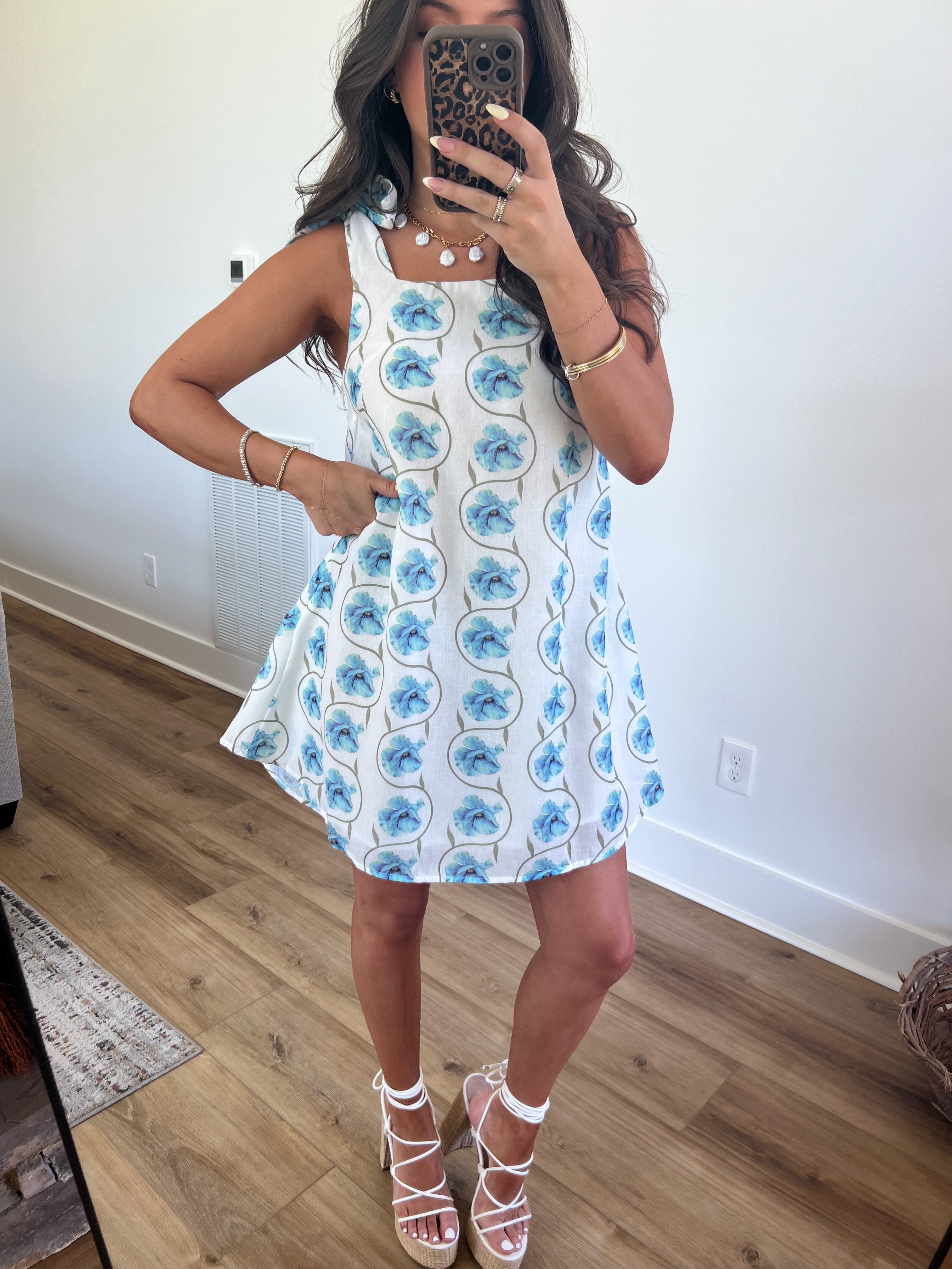 Sky Petals Mini Dress