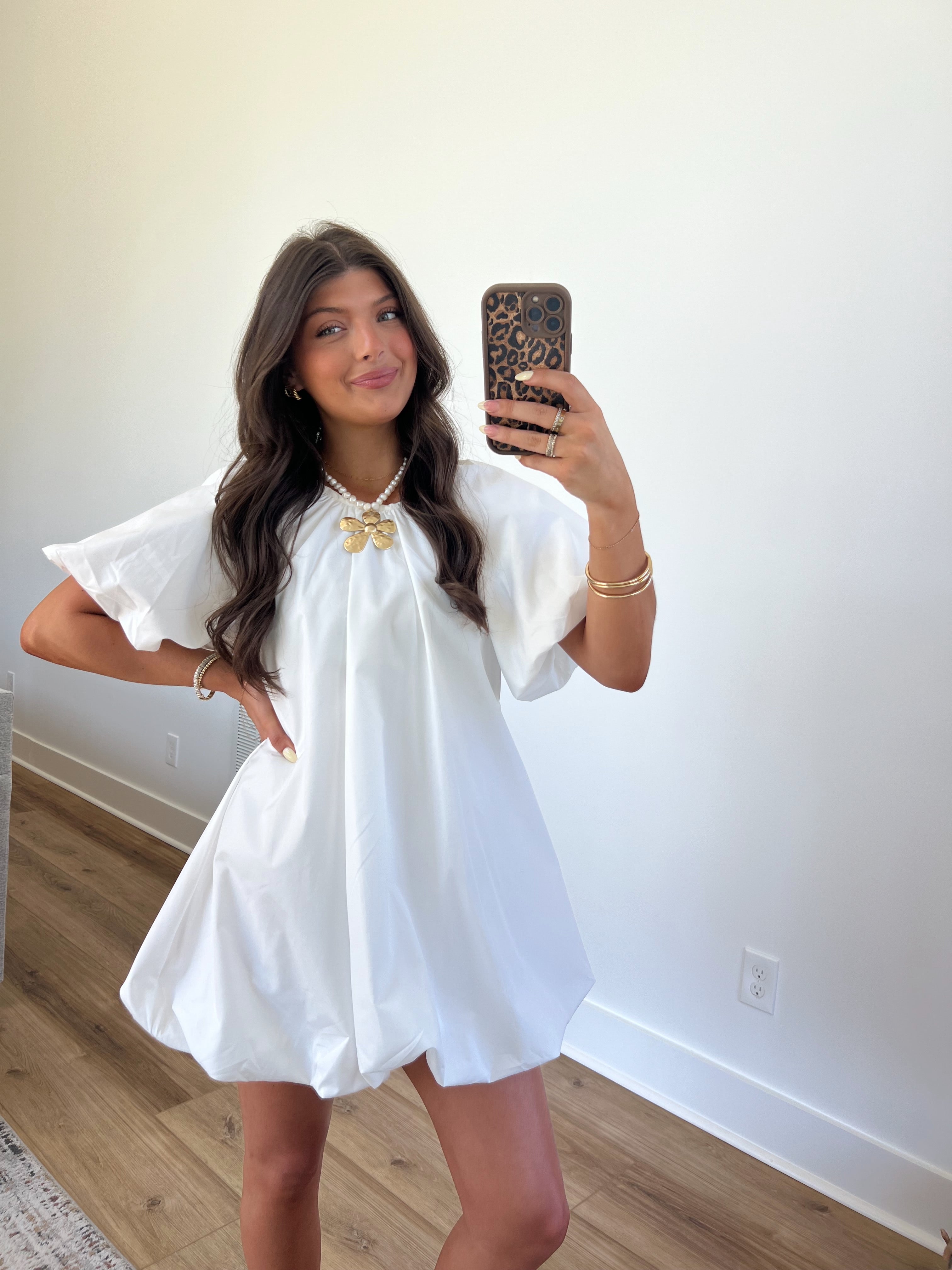 Puff Sleeve Mini Dress