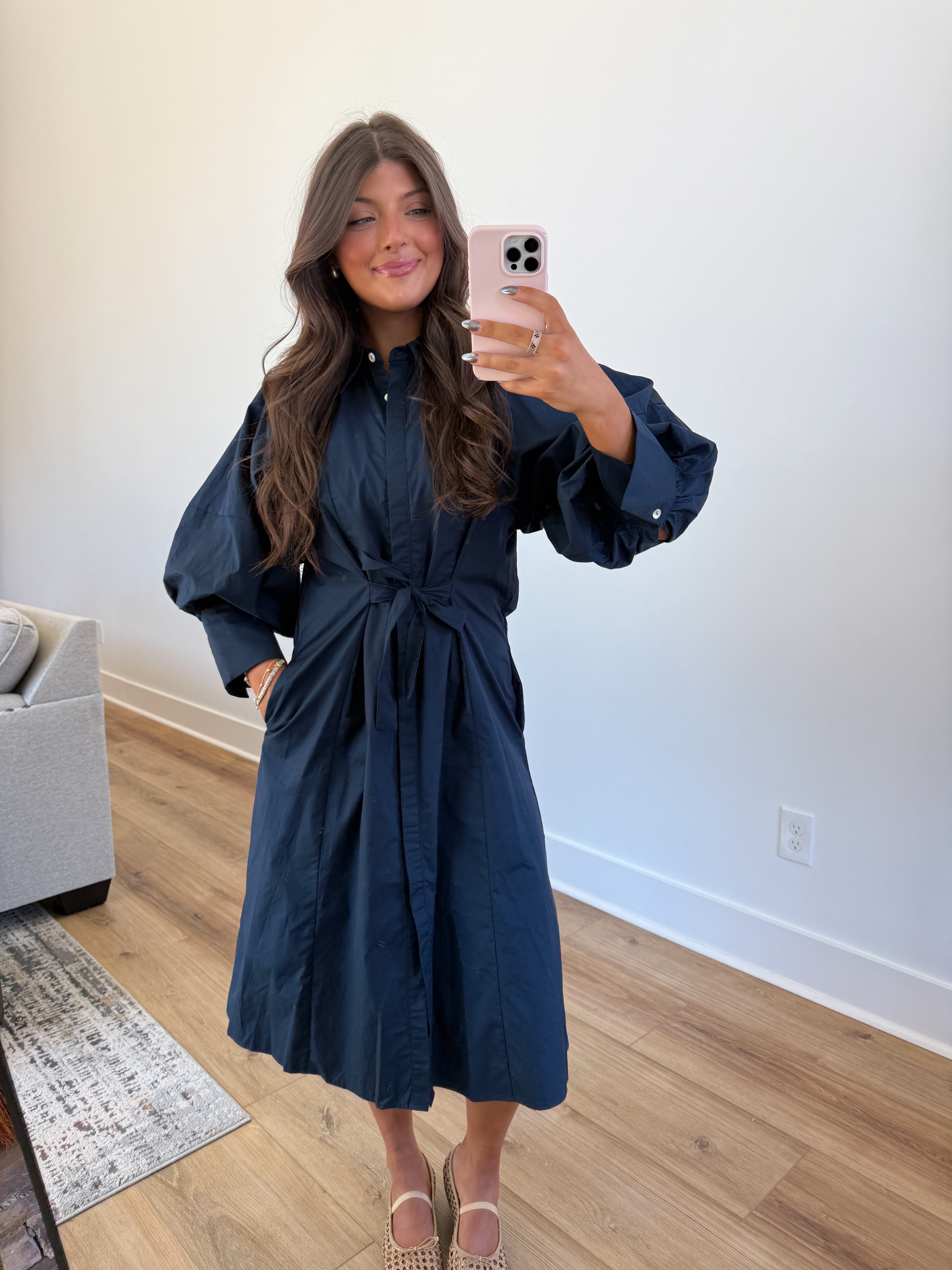 Sunday Morning Midi Dress (Navy)